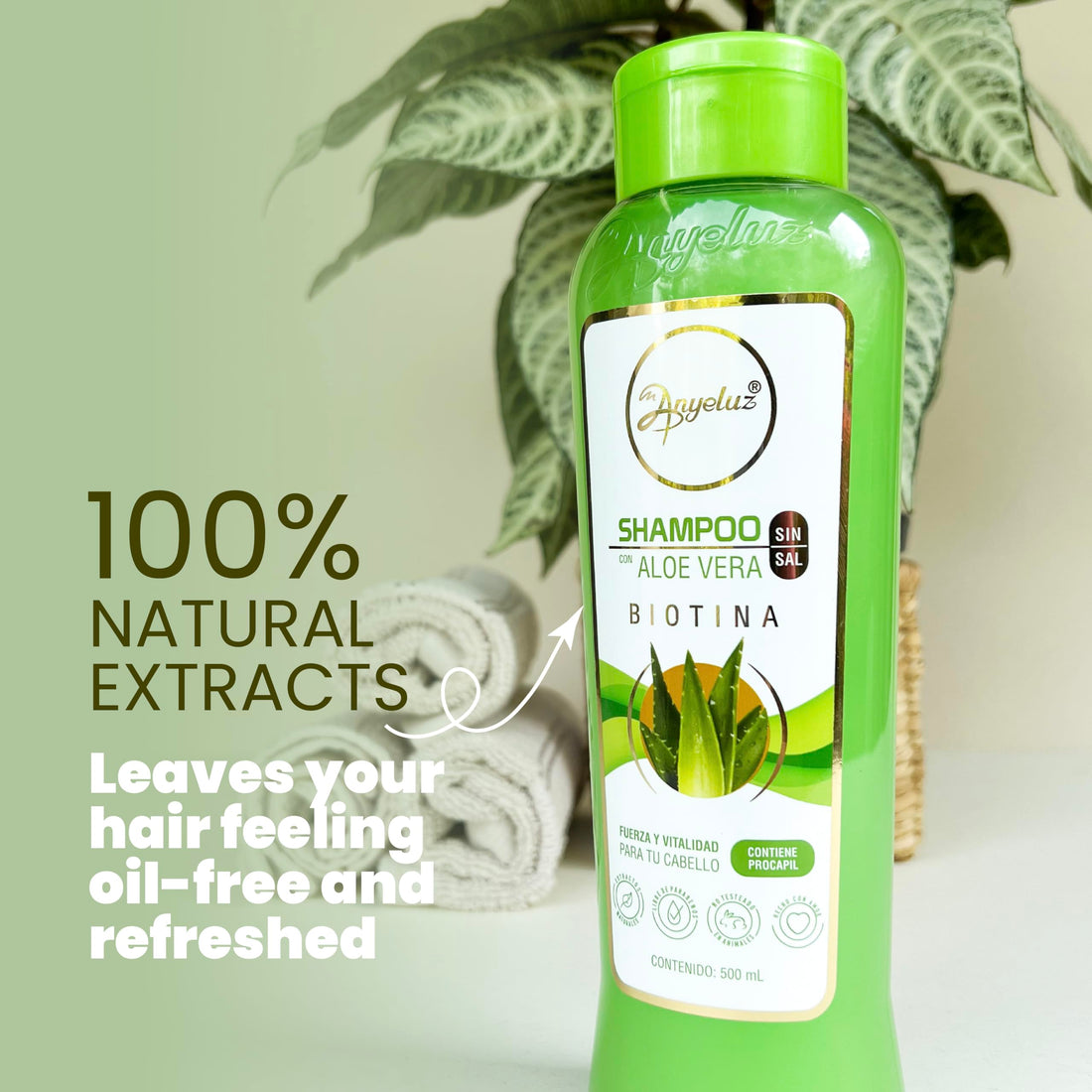 ANYELUZ Aloe Vera Shampoo, Deep Cleansing for Greasy Hair and Scalp Cleanser, Provides Strength and Vitality to your Hair, Salt and Paraben Free
