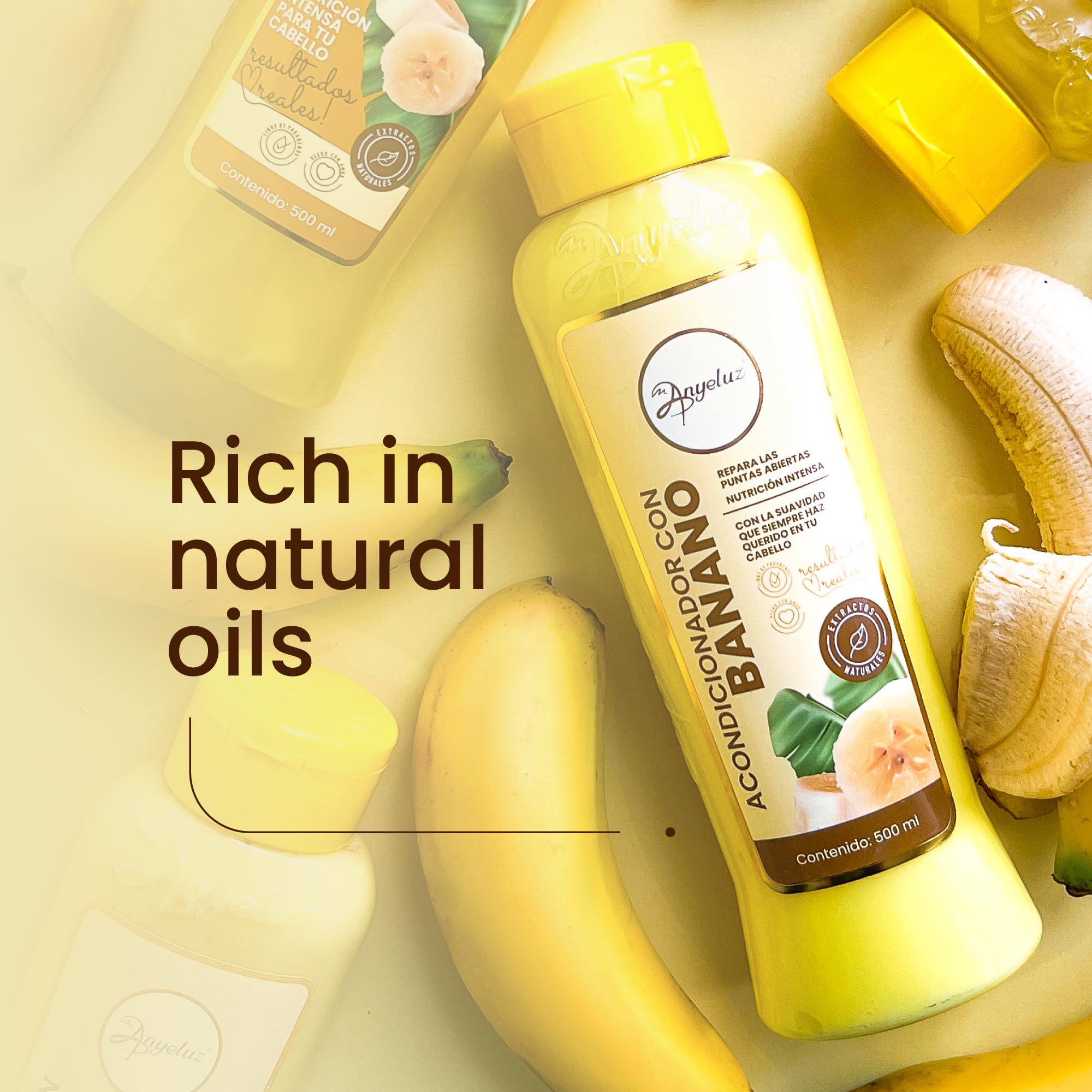 Anyeluz Banana Conditioner - Deep Conditioning with Olive Oil for Fragile and Damaged Hair