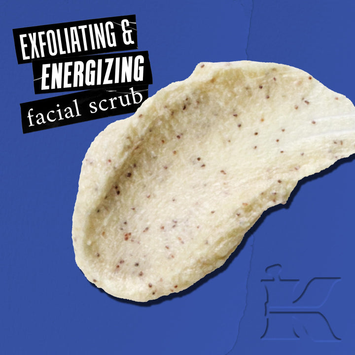 Kiehl's Facial Fuel Exfoliating Face Scrub, Facial Cleanser for Men, Smooths Skin & Removes Dead Skin, Dirt & Oil, Helps Soften Tough Facial Hair, with Caffeine, Menthol, Vitamin E - 3.4 fl oz