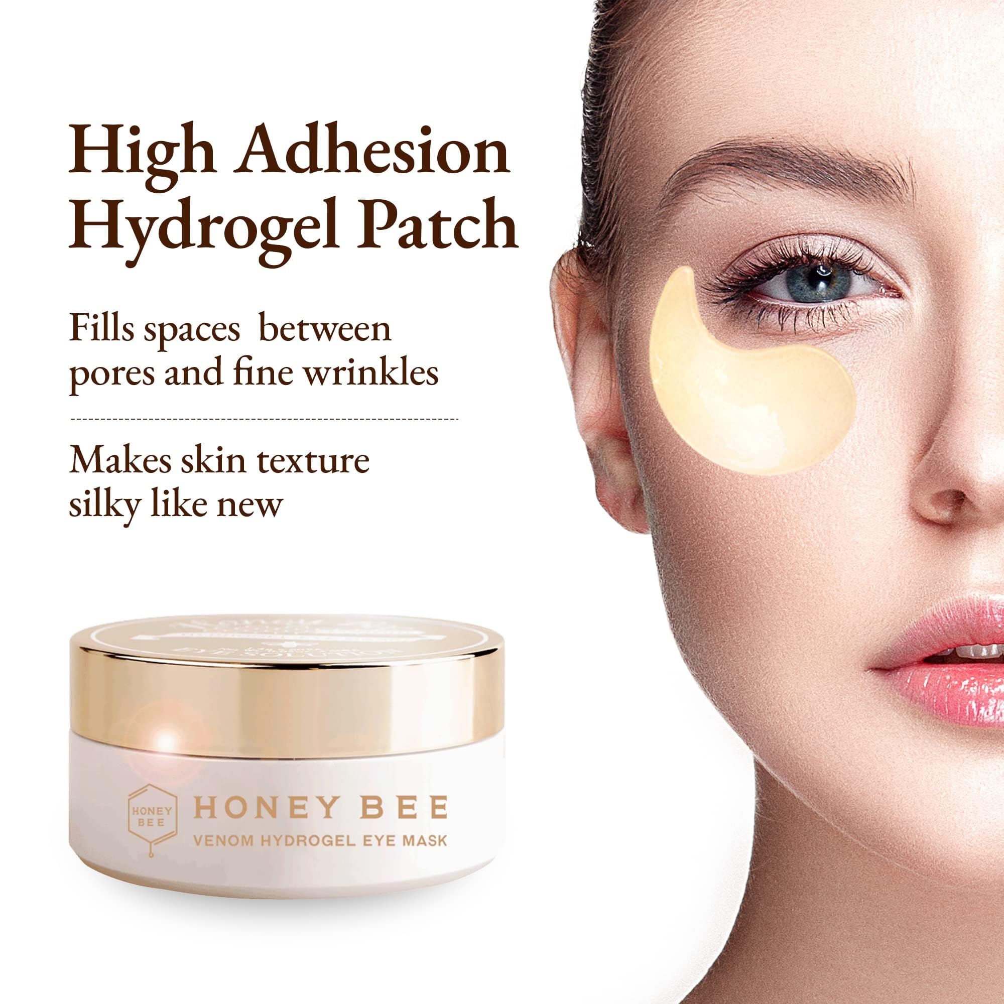 [TRUE ISLAND] Honey Bee Venom Hydrogel Under-Eye Mask | Korean Skin Care Collagen Treatment Patch Pads for Dark Circles Puffy Eyes Bags