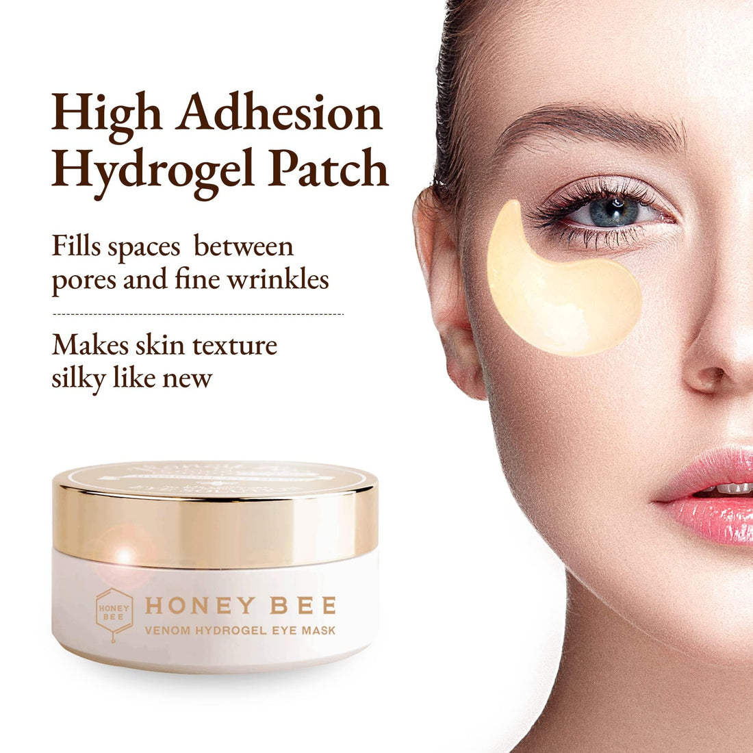 [TRUE ISLAND] Honey Bee Venom Hydrogel Under-Eye Mask | Korean Skin Care Collagen Treatment Patch Pads for Dark Circles Puffy Eyes Bags