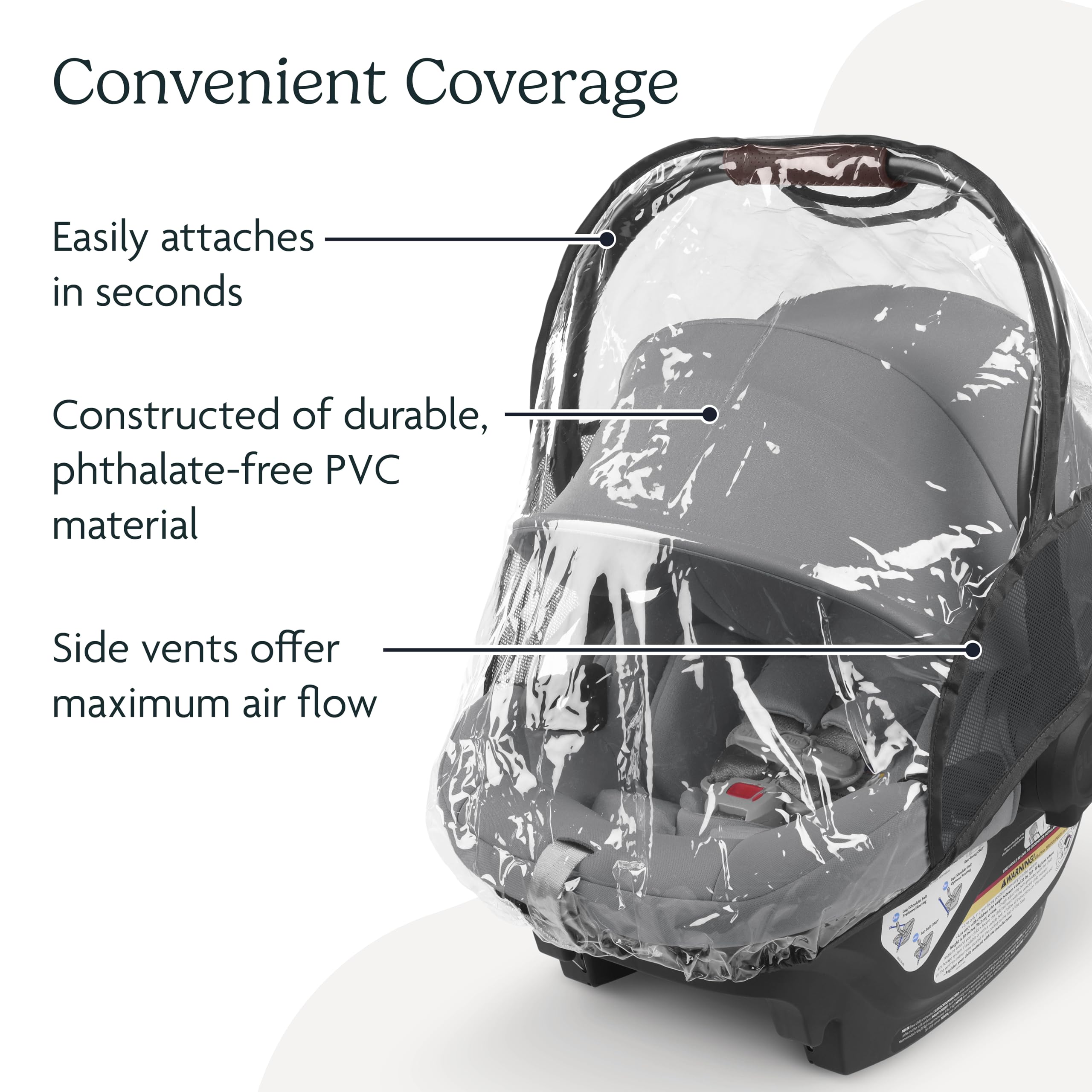 UPPAbaby Rain Shield for Mesa and Aria Infant Car Seat Carriers - Waterproof and Windproof Coverage - Ventilated Design - Quick Attachment