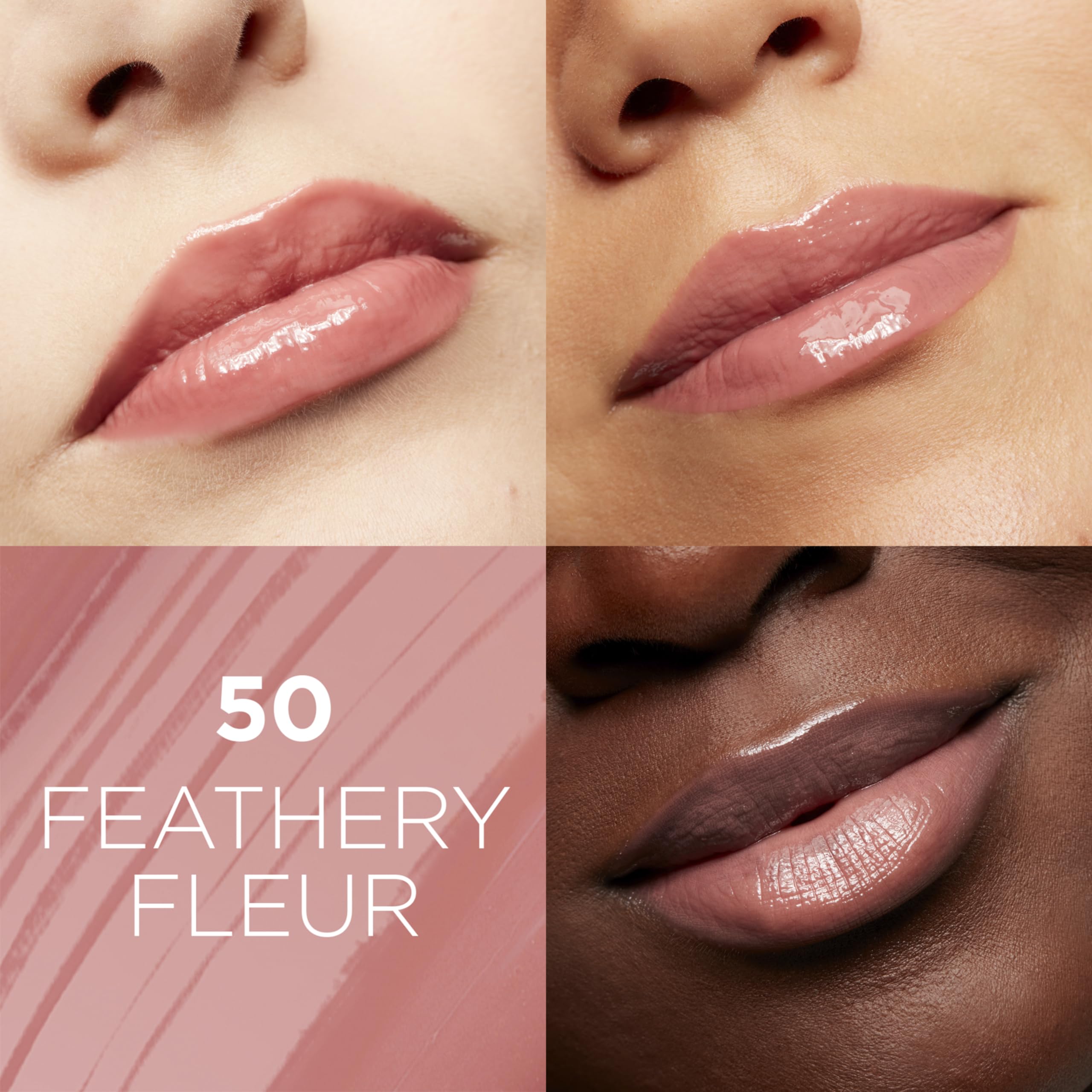 L'Oreal Paris Glow Paradise Hydrating Tinted Lip Balm-in-Gloss with Pomegranate Extract & Hyaluronic Acid, Ultra-Gentle, Non-Sticky Formula, Feathery Fleur, 0.23 Fl Oz