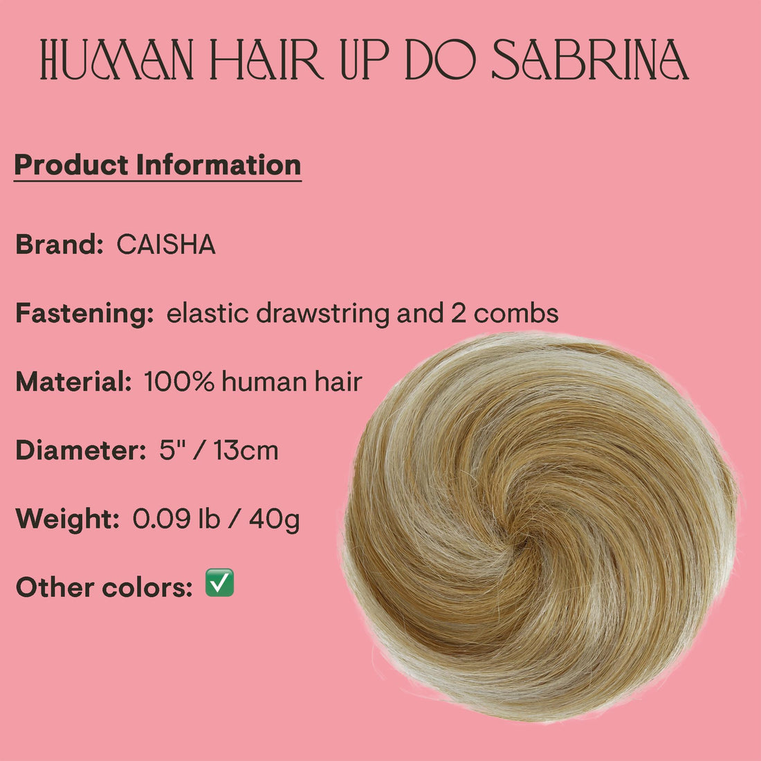 PRETTYSHOP 100% Human Hair UP DO Ballerina Knoten Donut Bun Topknot Scrunchie Hairpiece H311a