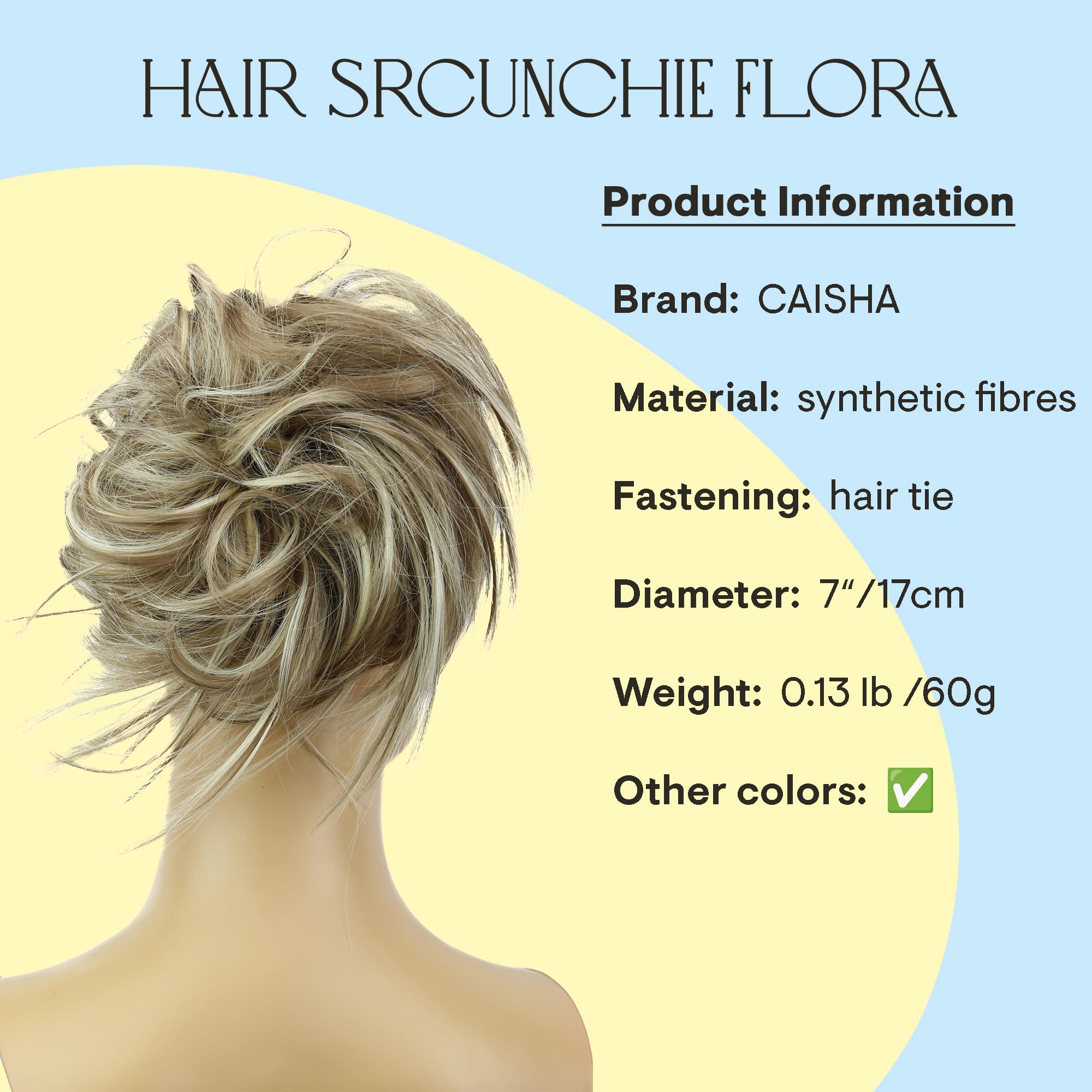 Dirty Blonde Mix #18Th613A G25F: Prettyshop Hairpiece Hair Rubber Scrunchie Scrunchy Updos Voluminous Wavy Messy Bun Dirty Blonde Mix #18Th613A G25F