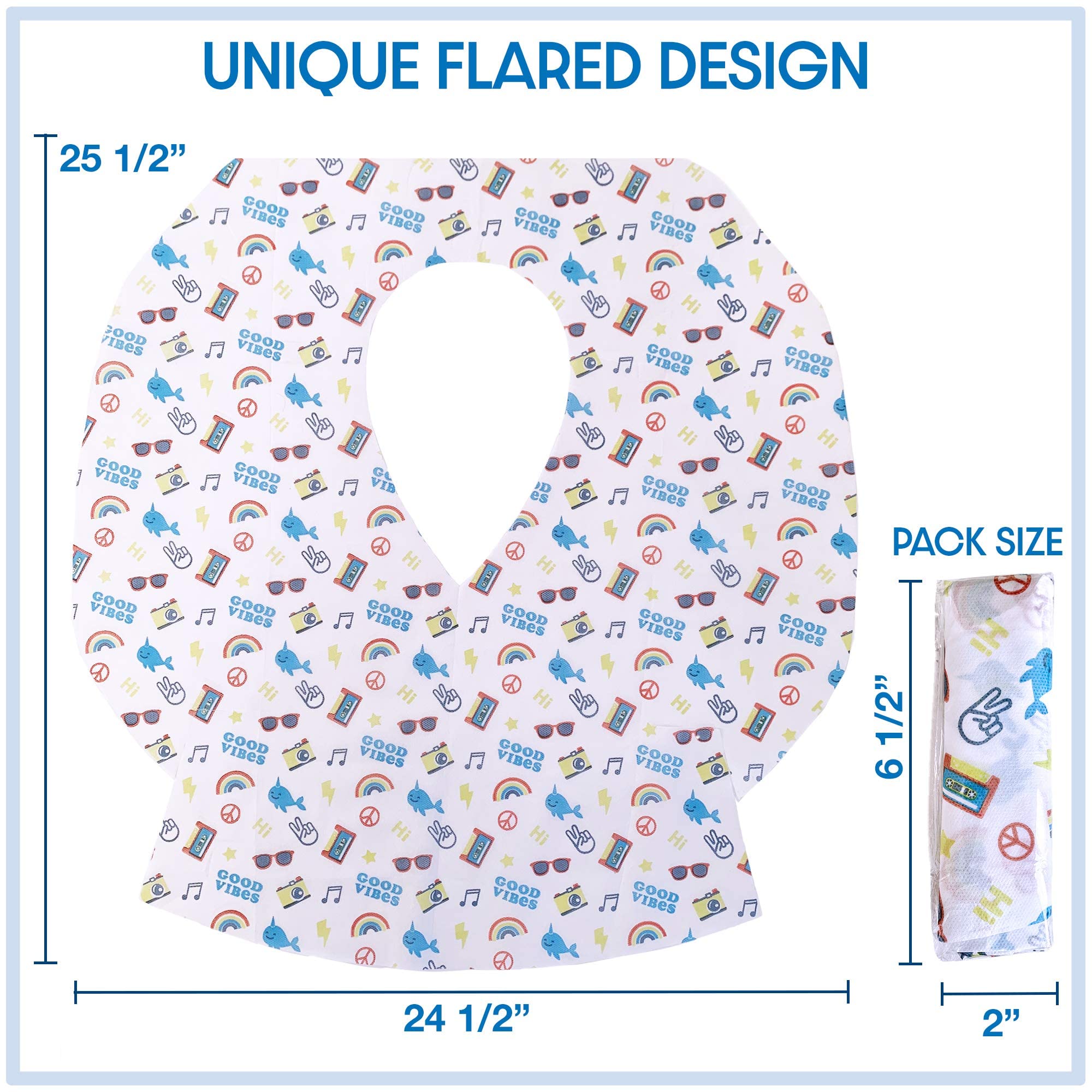 Handy Basix XL Full Coverage Disposable Toilet Seat Covers for Kids, Adults & Potty Training, Waterproof, 20 Pcs - Single Wrapped (Good Vibes)