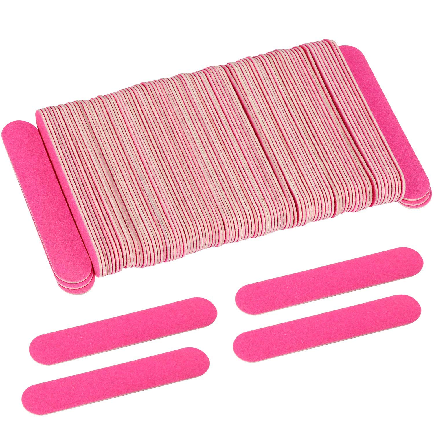 Tbestmax 200 Disposable Mini Nail File Bulk 3.4 inch Double Sided Emery Boards for Fingernail Tools 150 Grit