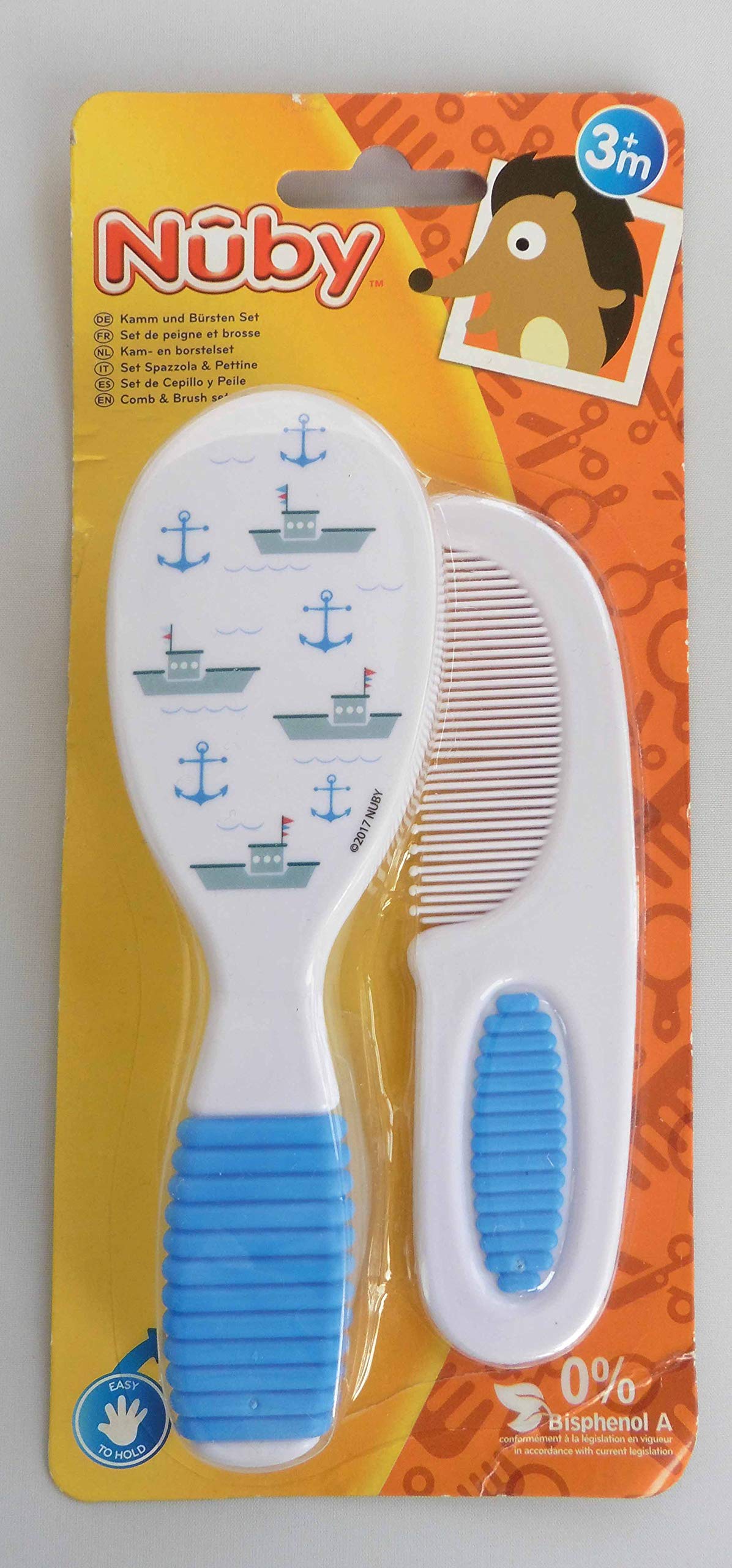 Nuby Brush and Comb Set, Colors May Vary