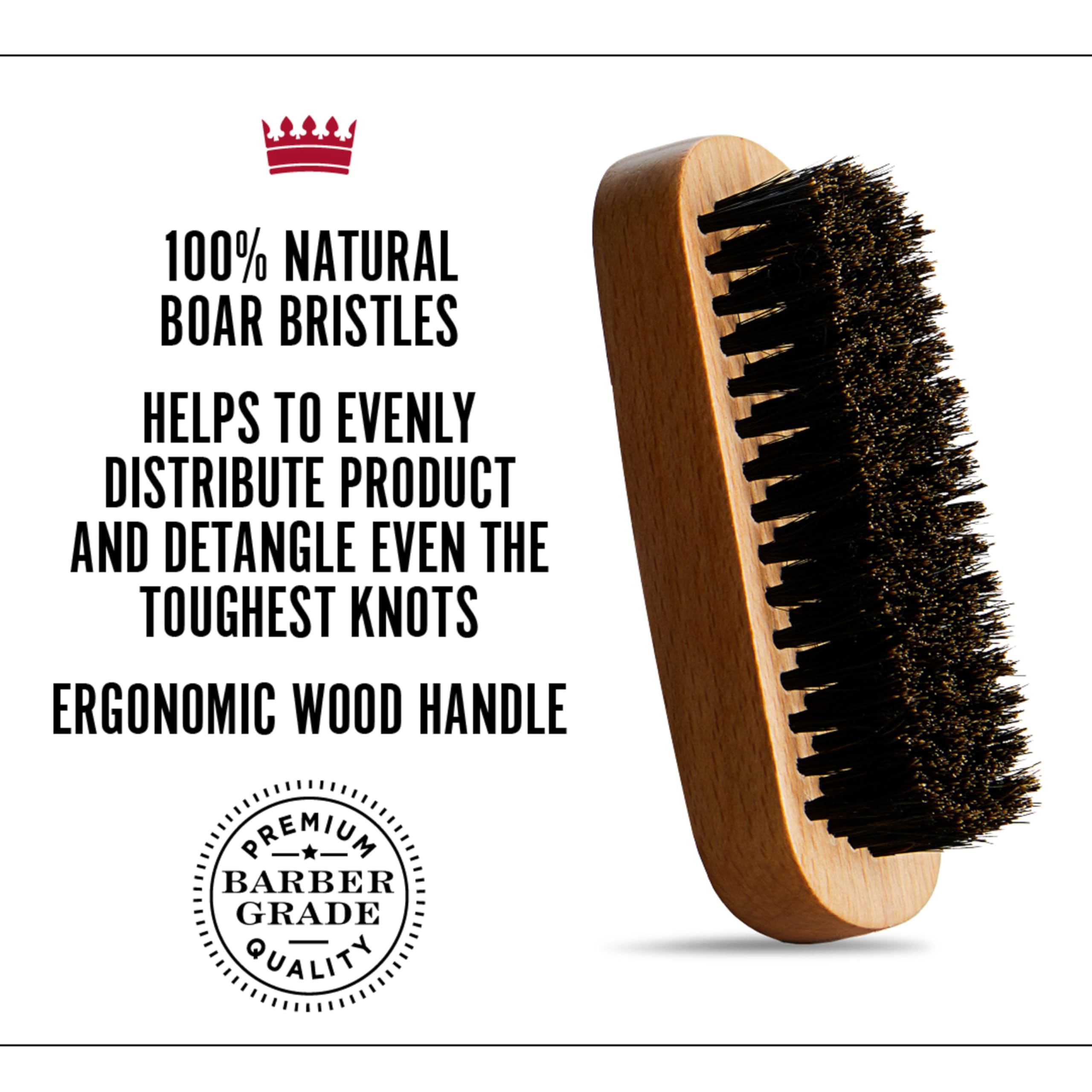Cremo Beard Accessories, 100% Boar Bristle Beard Brush with Wood Handle - Shape, Style And Groom Any Length Facial Hair