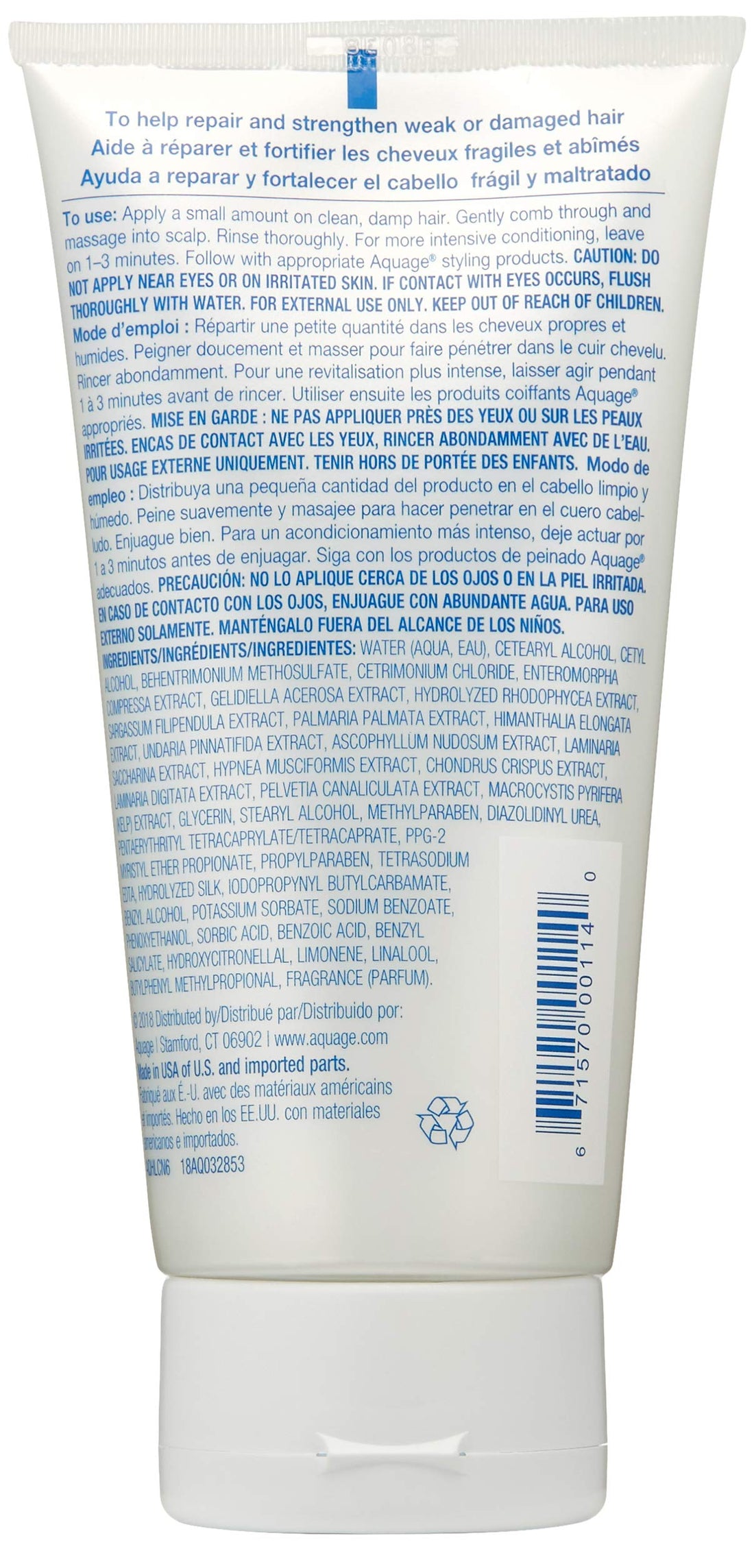 AQUAGE Healing Conditioner, 6 Oz, Moisturizing Conditioner Heals and Repairs Damaged Hair, Build Strength from the Inside Out, Helps Increase Moisture Retention
