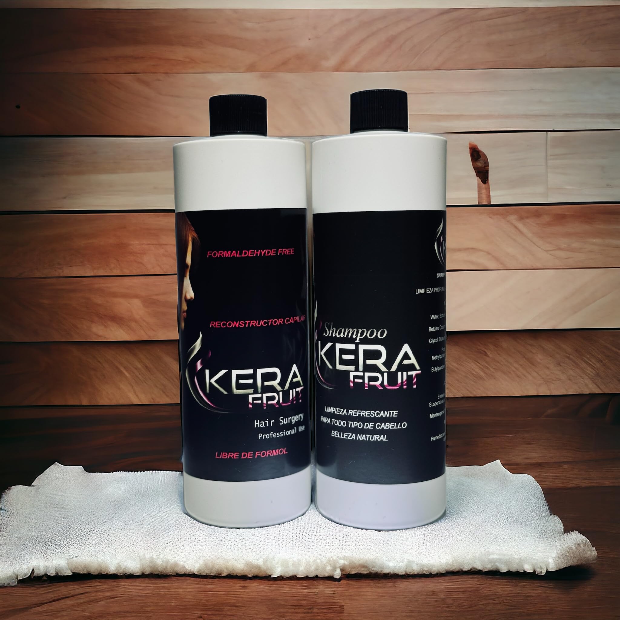 KERA FRUIT Cirugia Capilar Para el Cabello Libre de Formol - Antifrizz Deep Hydratation - Repair Hair Treatment - Professional Results - Formaldehyde Free 16oz with Shampoo - keratin Treatment.