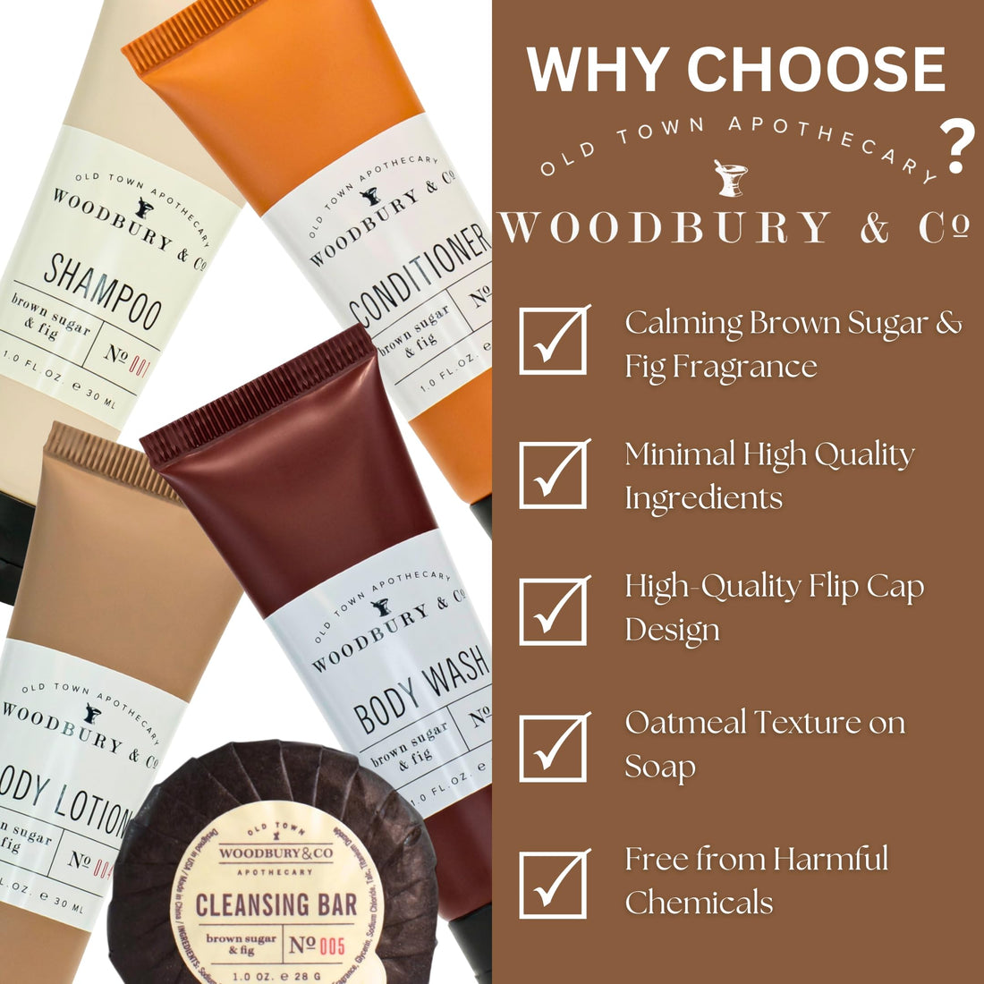 WOODBURY & CO Hotel Soap & Bulk Toiletries (150 PK, 1.7 oz each),Airbnb Essentials for Hosts & Guests Shampoo & Conditioner Supplies,Guest,Hotel Toiletries Bulk Set,Mini Travel Size Toiletries,Air BnB