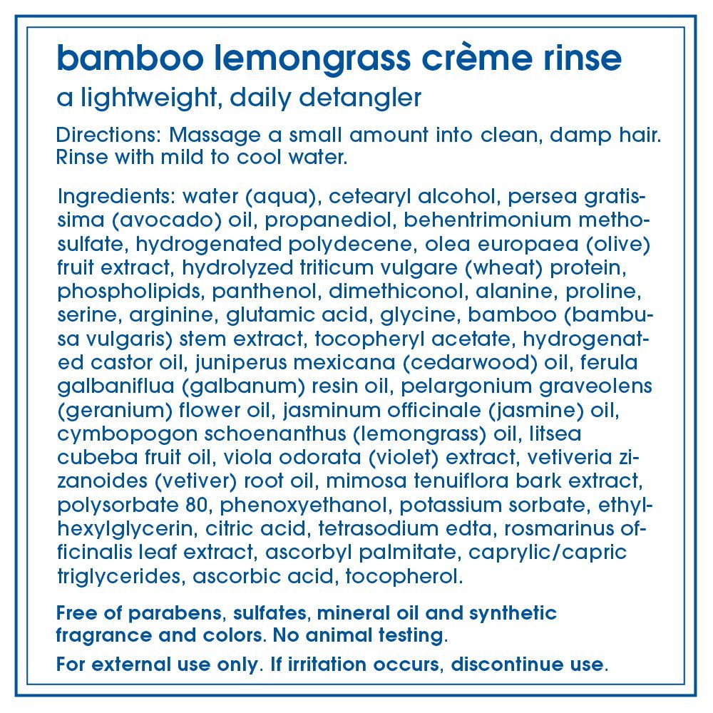 LATHER Bamboo Lemongrass Hair Wash & CrÃƒ¨me Rinse Duo | Essential Oils Shampoo & Conditioner Set | Shampoo For Men & Women | Natural & Sulfate Free Hair Products | 8 Fl Oz Bottles