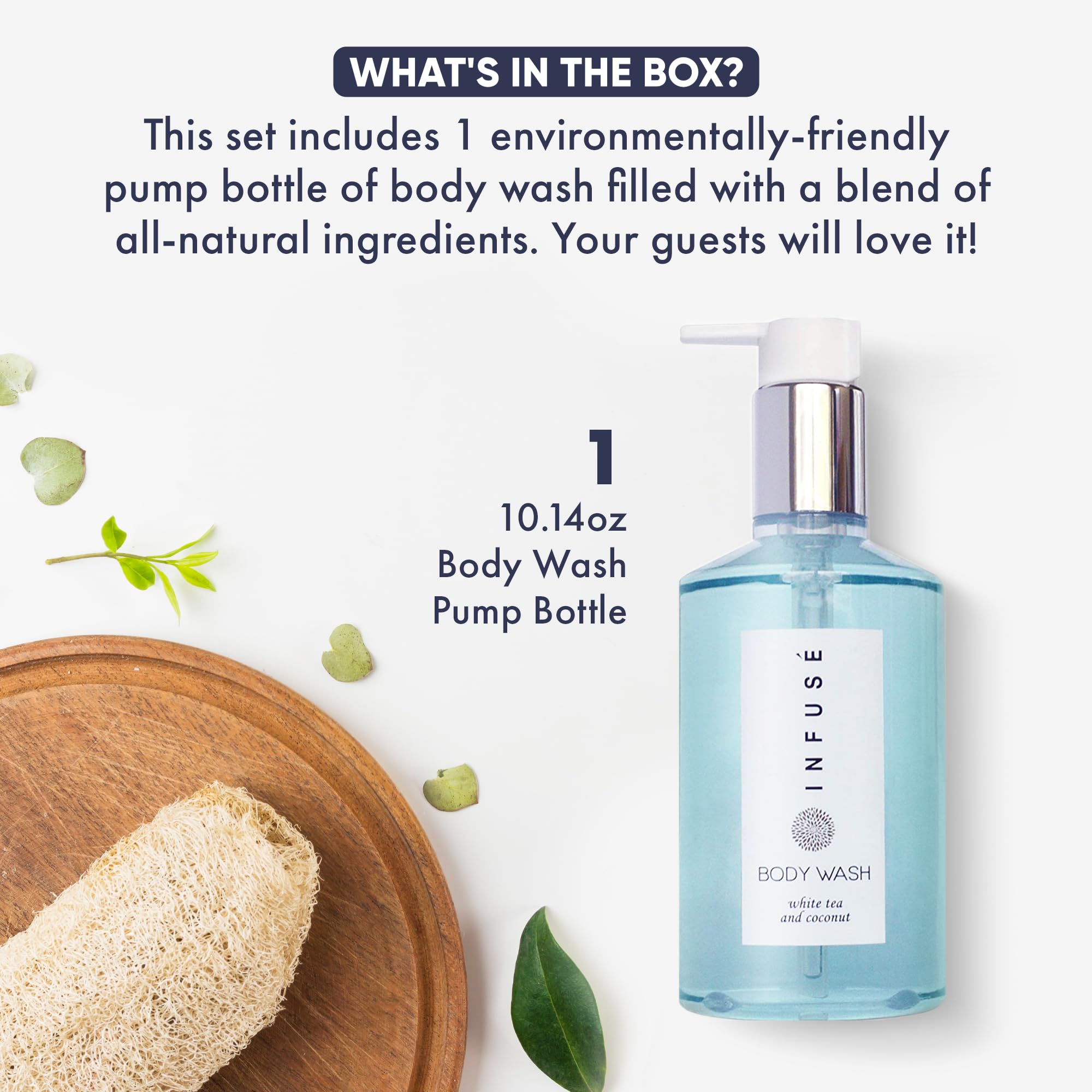 Terra Pure Infuse Body Wash, Retail Size Hotel Amenities, 10.14 oz.