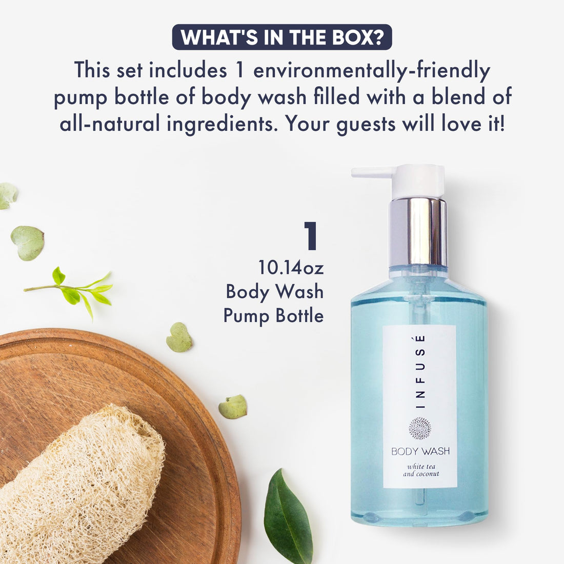 Terra Pure Infuse Body Wash, Retail Size Hotel Amenities, 10.14 oz.