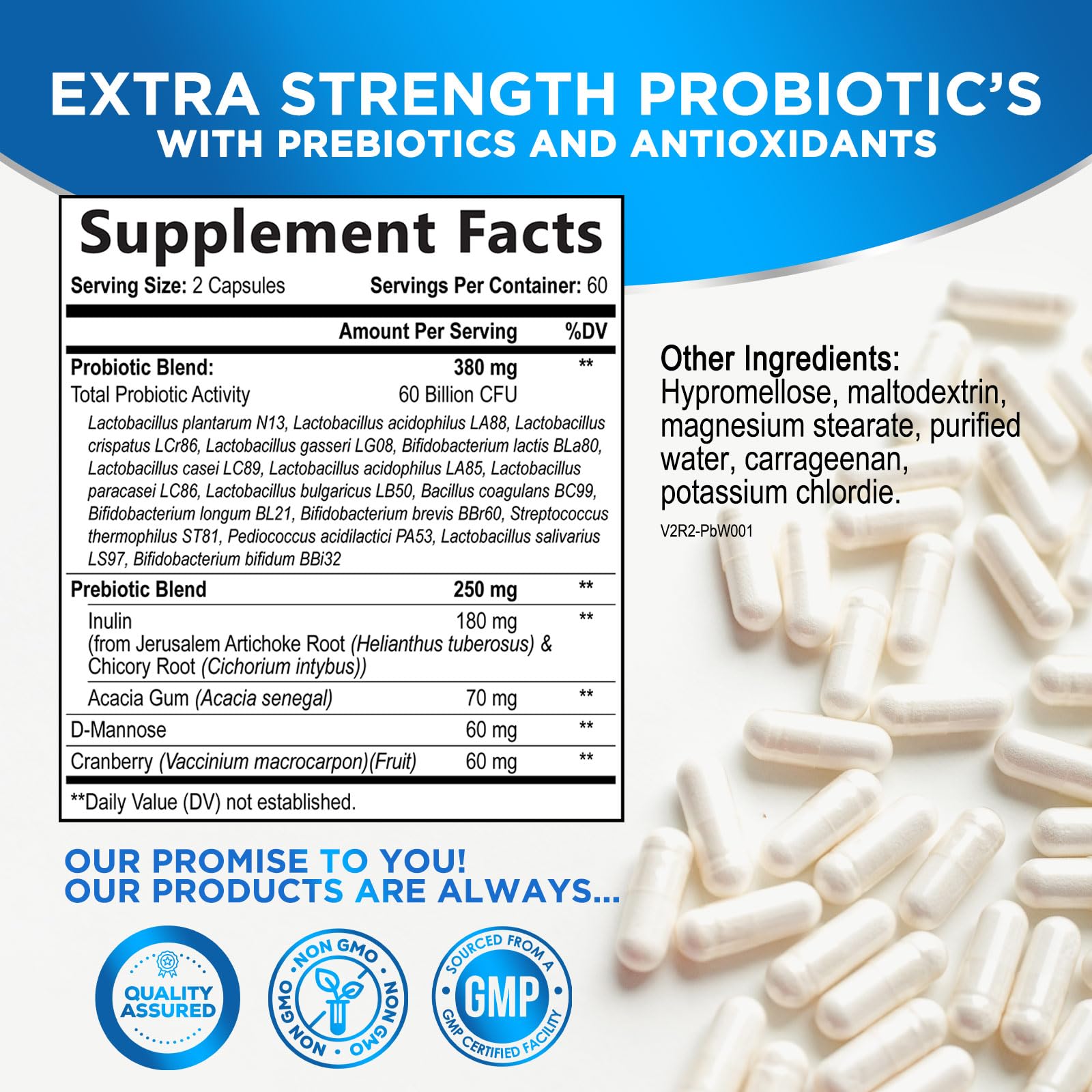 Women Probiotics For Digestive Health With 50 Billion CFU - Multi Strains Womens Probiotic With Acidophilus For Daily Vaginal & Urinary Health Support, Immune Support, Shelf Stable - 120 Capsules