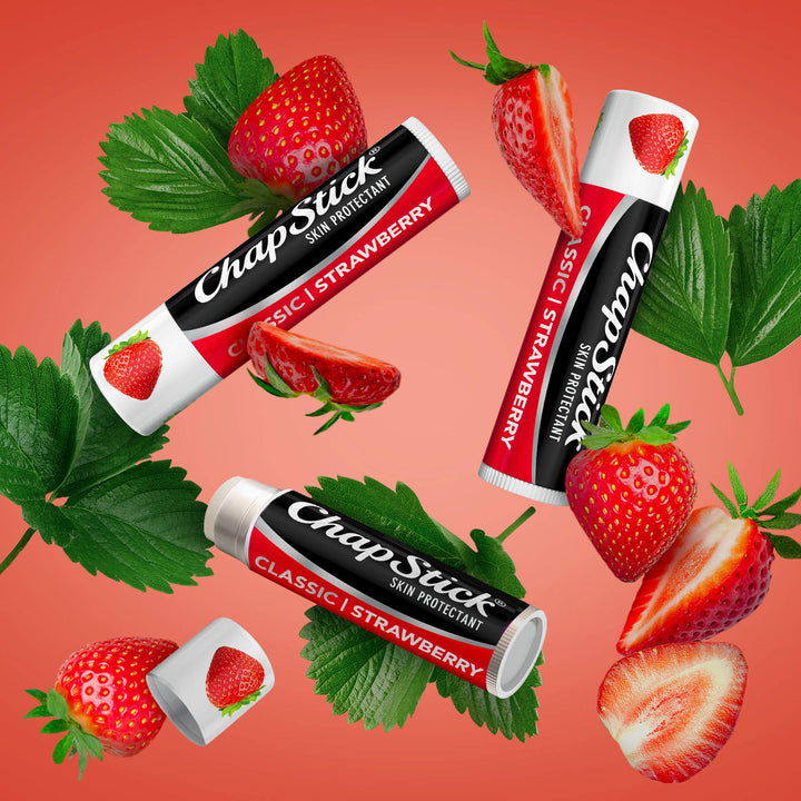 Chapstick Classic Lip Balm, Triple Pack, Strawberry, 0.15oz