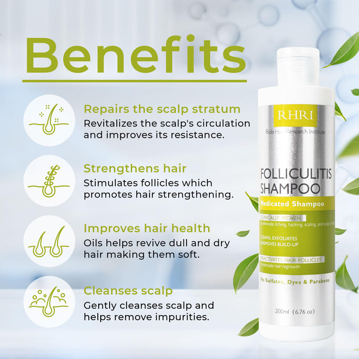 Anti Fungal Folliculitis Shampoo | Relief for Seborrheic Dermatitis, Scalp Psoriasis & Dandruff | Soothes Itchy, Dry Scalp | Cleanses, Exfoliates & Removes Build-Up