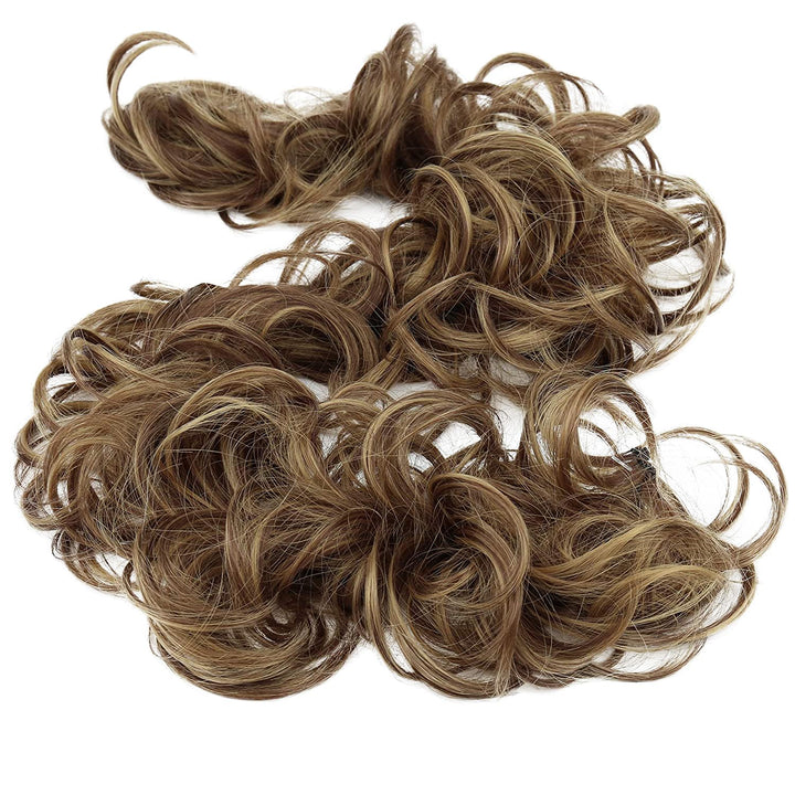 Prettyshop Hairpiece Brown Blonde Mix #33Ah16A Hw36: Prettyshop Xxxl Hairpiece Hair Wrap Scrunchie Scrunchy Updos, Voluminous, Curly Messy Bun, Brown Blonde Mix #33Ah16A Hw36