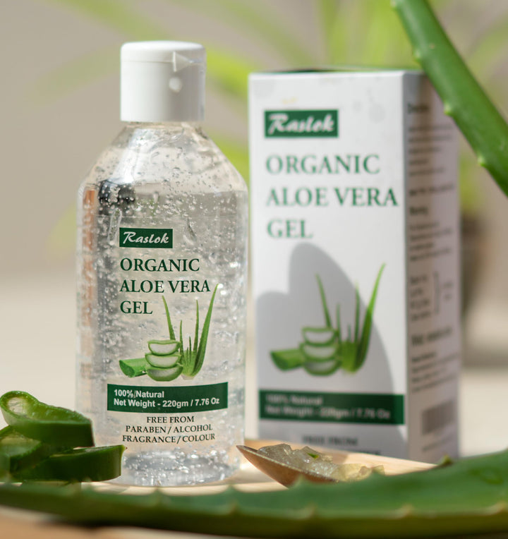 Raslok Aloe Vera Gel | 100% Pure Natural Aloe Gel For Moisturizing Face Skin & Hair Care,Durable Moisturizing Hydrating Soothing, Non-Sticky (7.76 OZ)