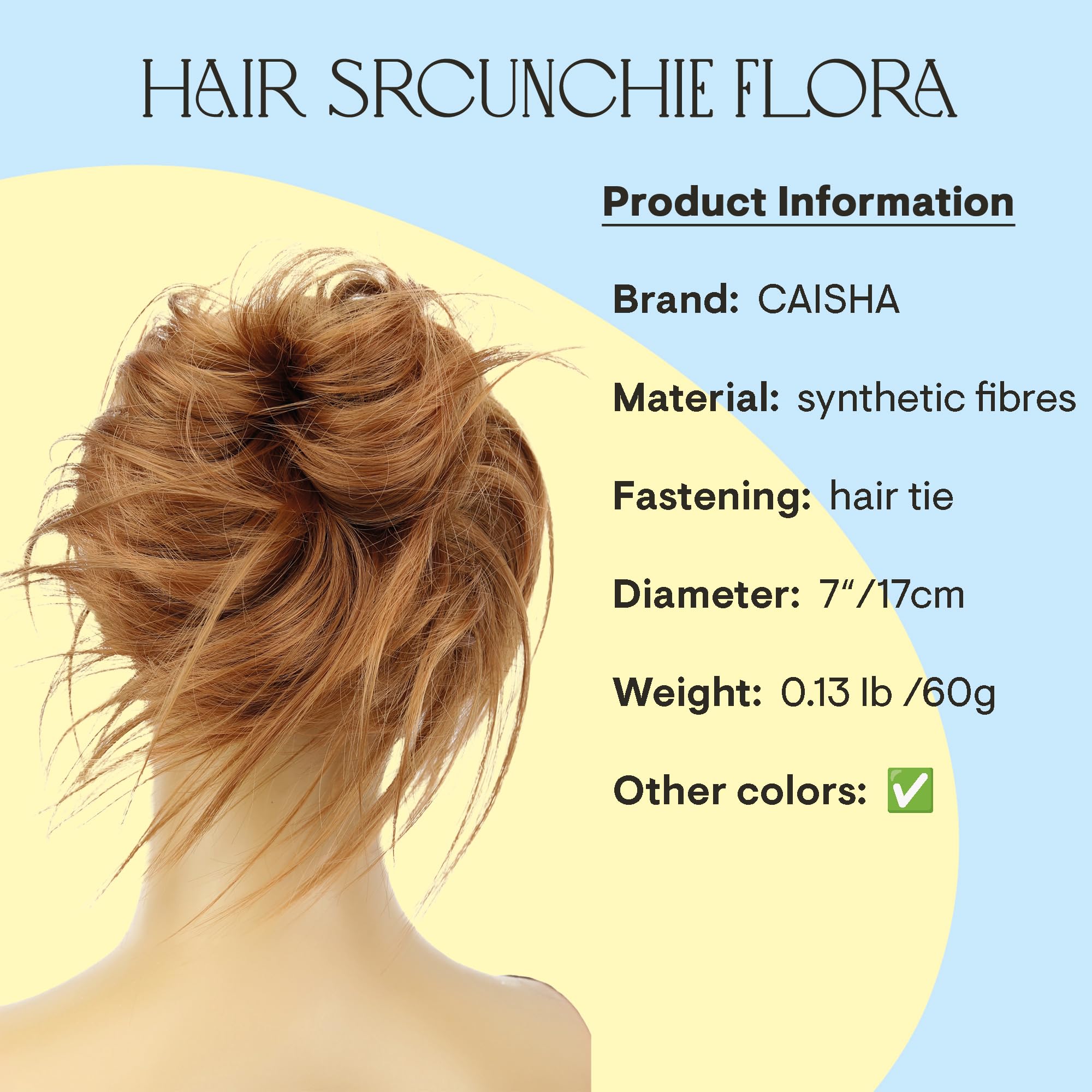 Light Brown # 6T30 G15F: Prettyshop Hairpiece Hair Rubber Scrunchie Scrunchy Updos Voluminous Wavy Messy Bun Light Brown # 6T30 G15F