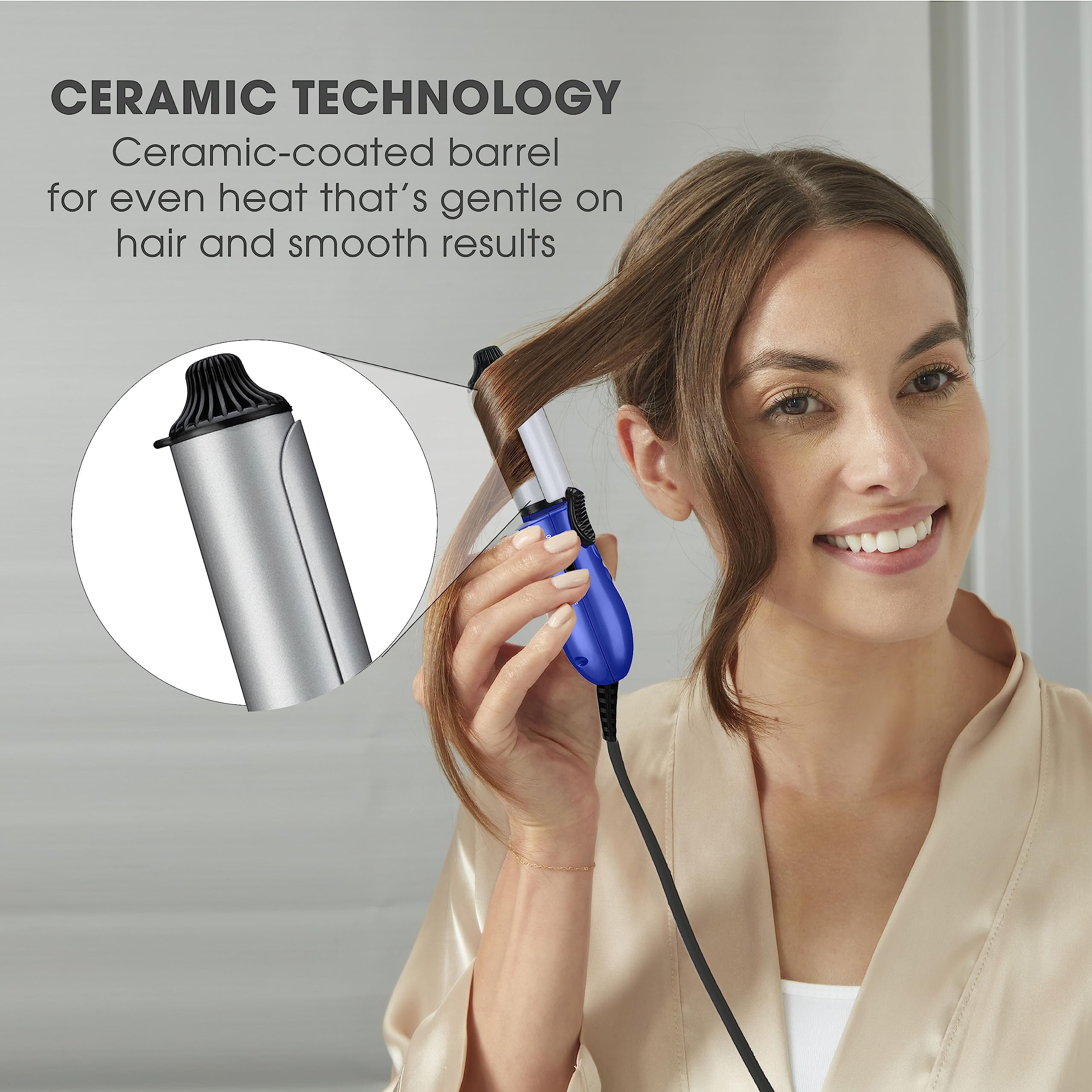 Conair Travel Smart 1 Ceramic Mini Curling Iron, Multi