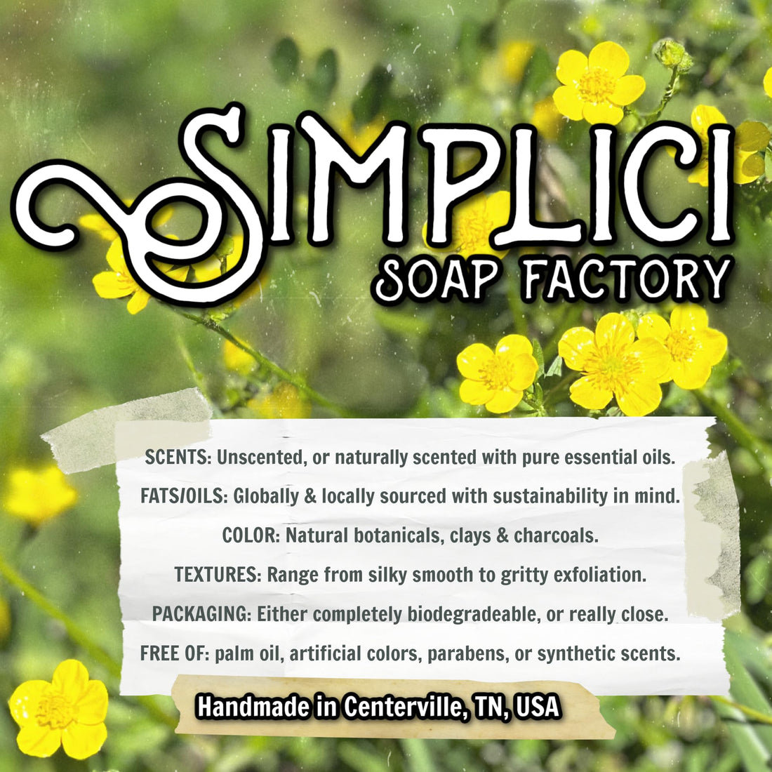 Simplici Coffee Grit Natural Soap (exfoliating + for sensitive skin) 6 Bar Value Bag. Palm Free.