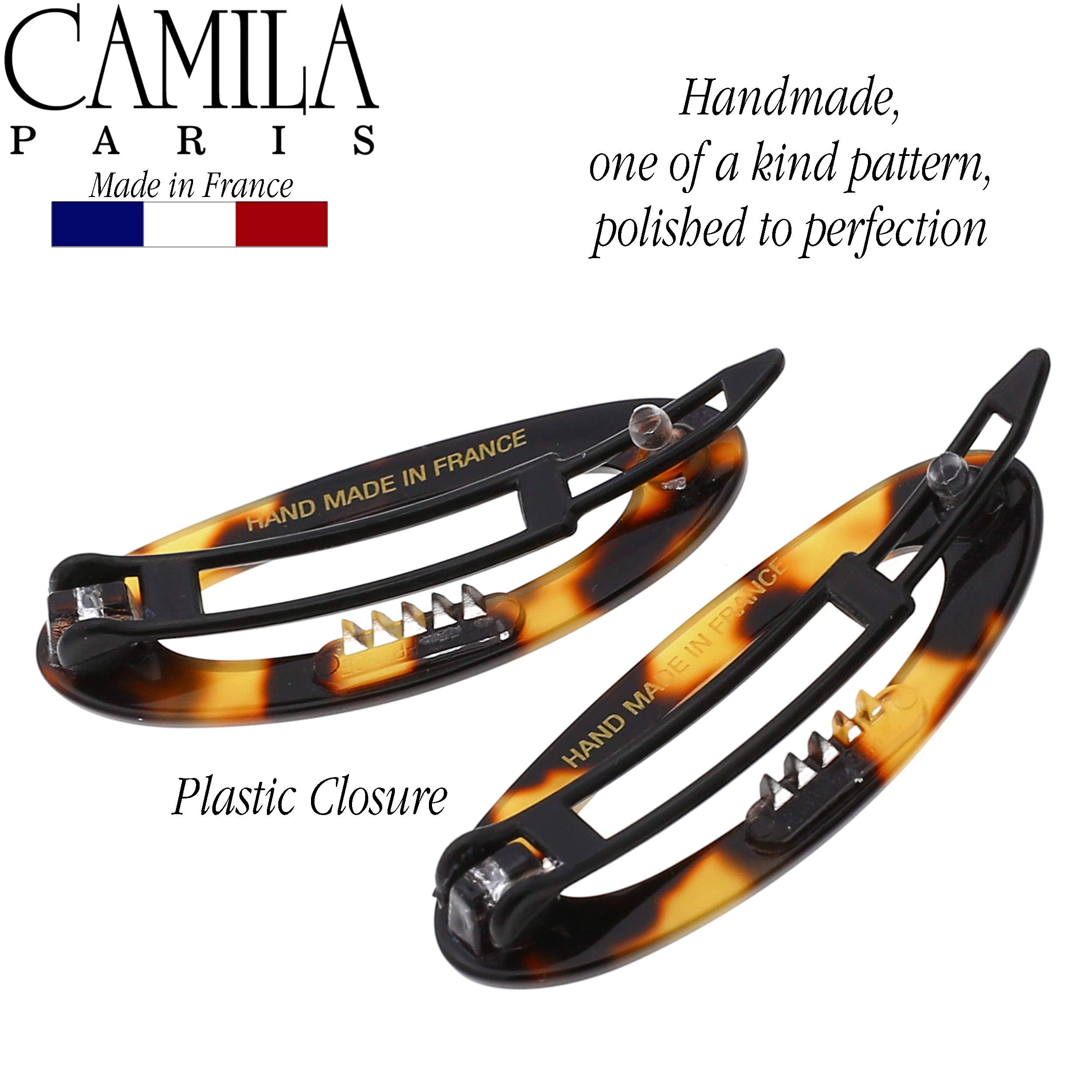 Camila Paris Cp1993/2 French Hair Accessories For Women (2) Hair Slides, Handmade. Strong Hold/No Slip Grip And Durable Styling Girls Hair Ornaments. Made In France