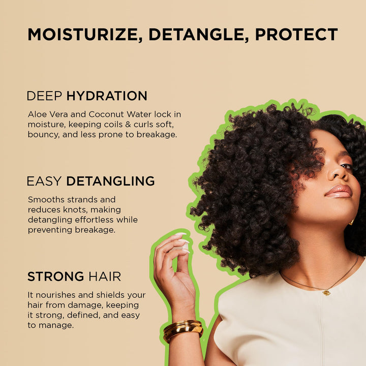 African Pride Moisture Miracle Pre-Shampoo Hair Detangler with Aloe & Coconut Water (Pack of 3) | Minimizes Breakage, Hydrates & Strengthens | Pre-Poo Treatment for Natural Coils & Curls | 12 oz.
