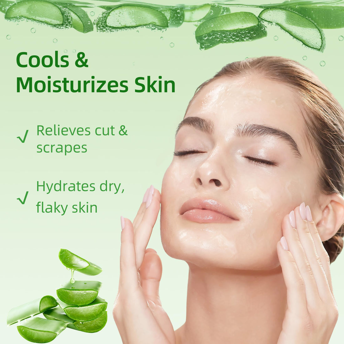 Berlaney Organic Aloe Vera Gel 17oz for Face and Body & Hair, 99.75% Organic and 100% Pure Aloe Vera Made within 12 Hours of Harvest, Aloe Vera For Deep Moisturizes and Sunburn Relief