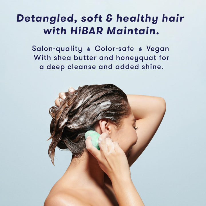 HiBAR Plastic-Free Shampoo Bar - Maintain for Normal or Oily Hair | All natural, no sulfates, phthalates, parabens, silicones or cruelty.
