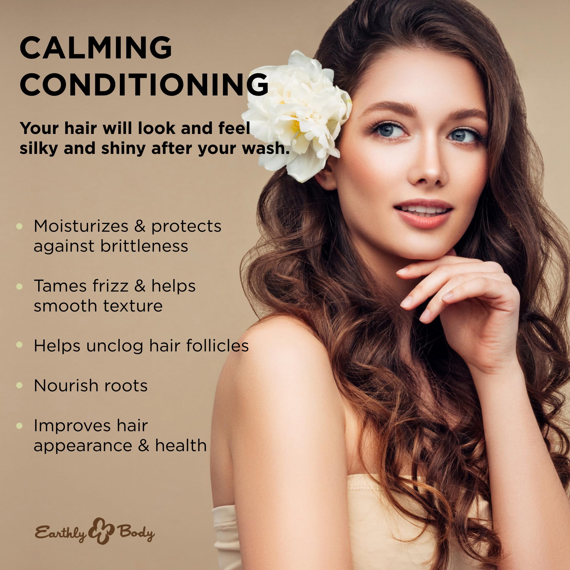 Earthly Body Miracle Oil Tea Tree Conditioner, 16 oz. - Detangles, Tames Frizz & Nourishes Roots - Tea Tree, Hemp Seed, Argan & Eucalyptus Oils - 100% Vegan, Cruelty Free