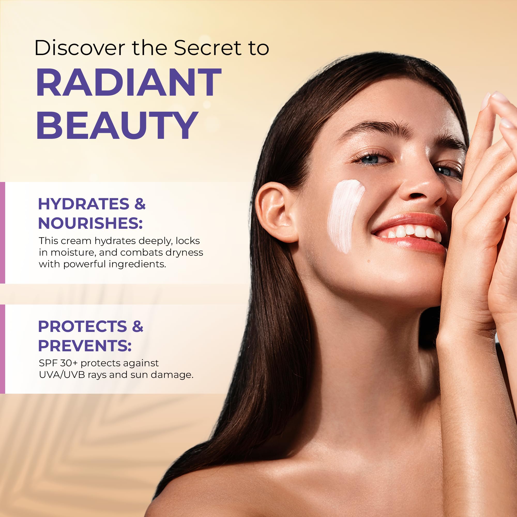 CARESILK DD Cream Face Moisturizer With SPF 30 + Hyaluronic Acid, Collagen, Peptides | Daily Defense & Skin Protection Face Lotion, Skin Block Face Cream | Reef Safe Formula