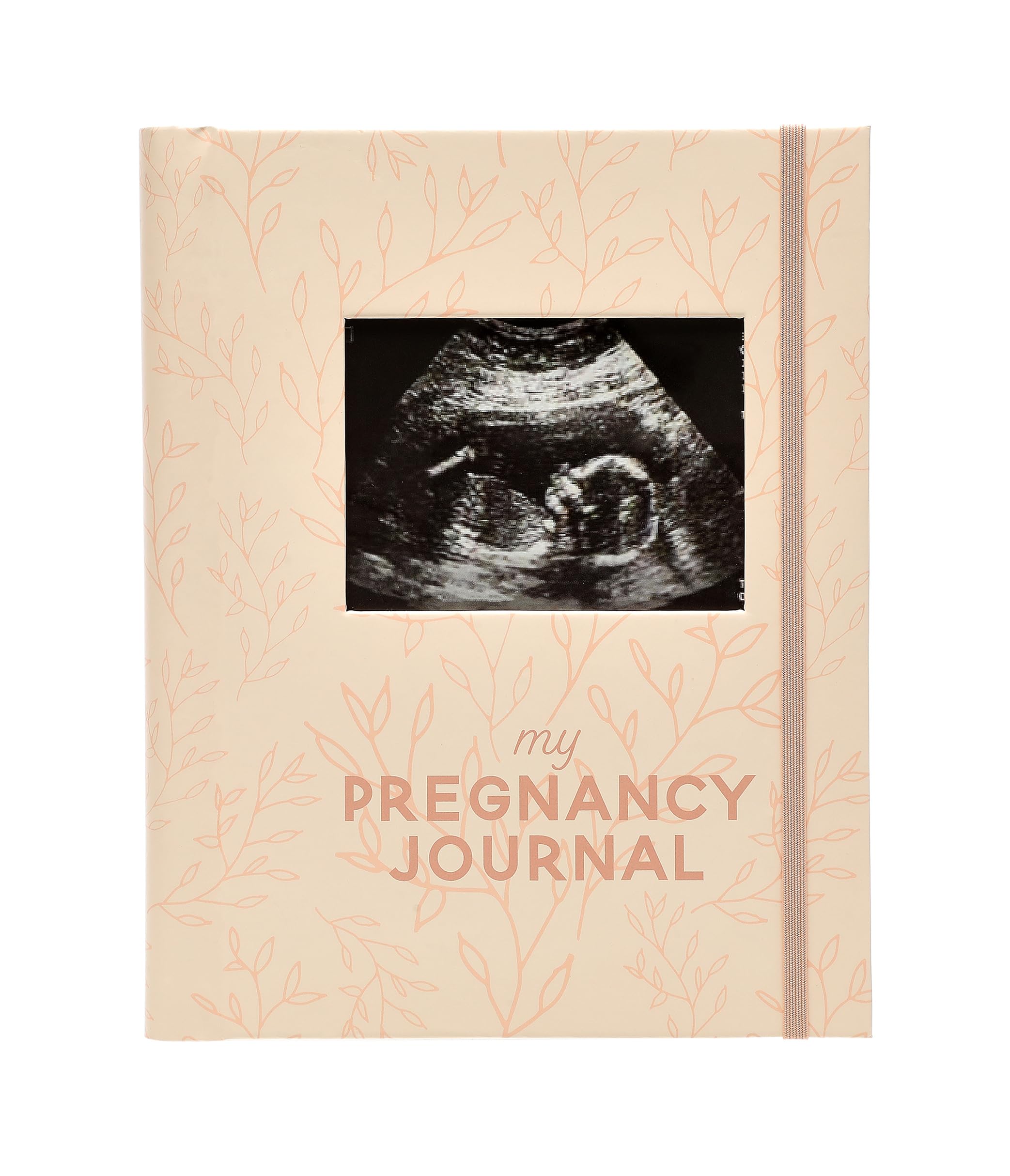 Pearhead Little Bundle of Joy Pregnancy Journal, Keepsake Pregnancy Memory Book with Sonogram Photo, First Through Third Trimester Pregnancy Milestone Tracker, Blush Leaf