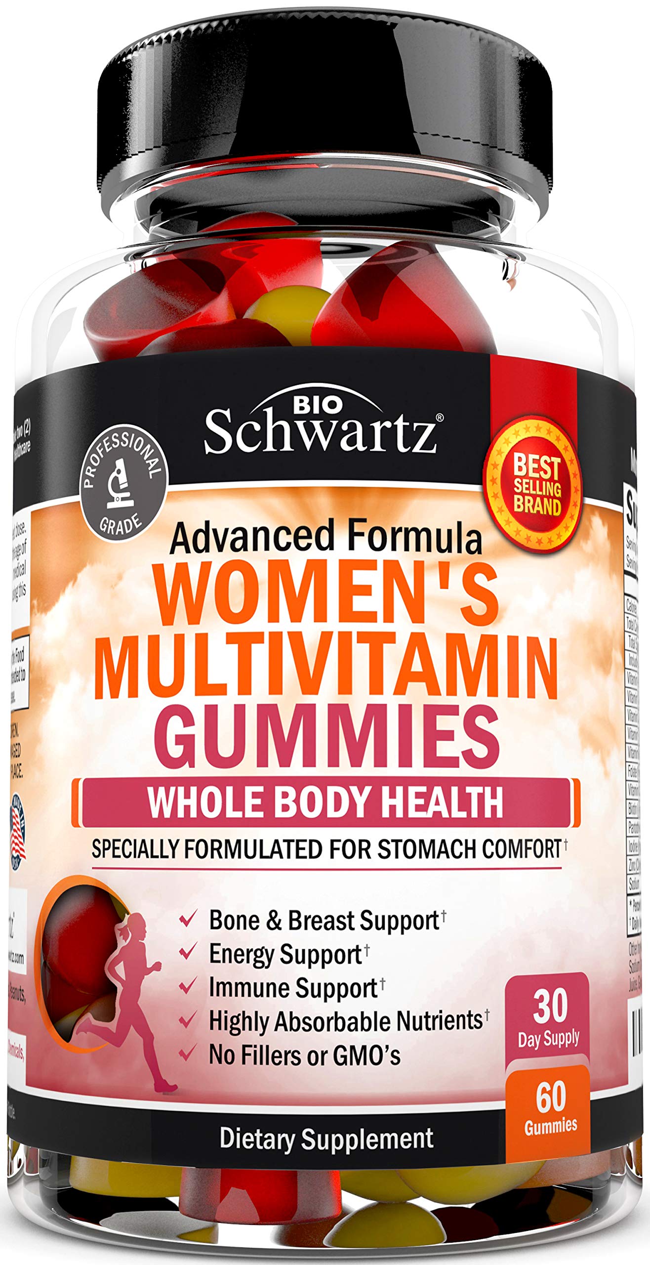 Women's Multivitamin Gummies with Vitamin A C B6 B12 D & E Vitamins for Immune Support - Gummy Multivitamin for Women for Bone Breast Skin Joint & Energy Dietary Supplement, Mixed Berry Flavor, 60 Ct