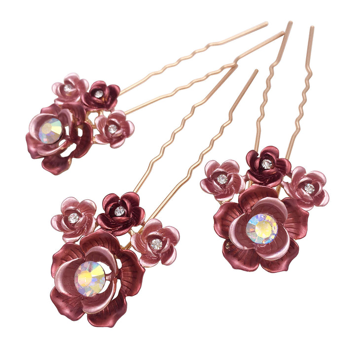 4PCS Vintage Green Crystal Pearl Gold Bobby Pins Decorative Hair Slides Clips Accessories Women