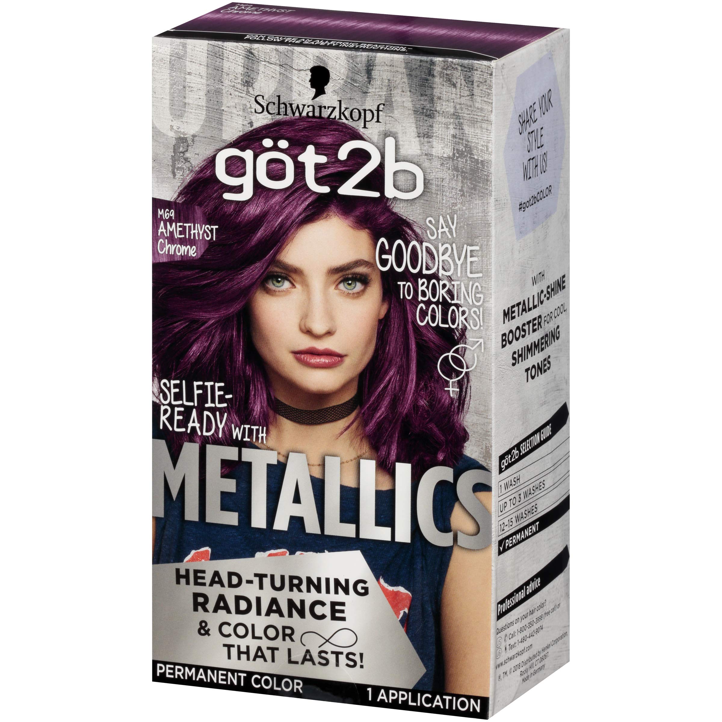 Got2b Metallic Permanent Hair Color, M69 Amethyst Chrome