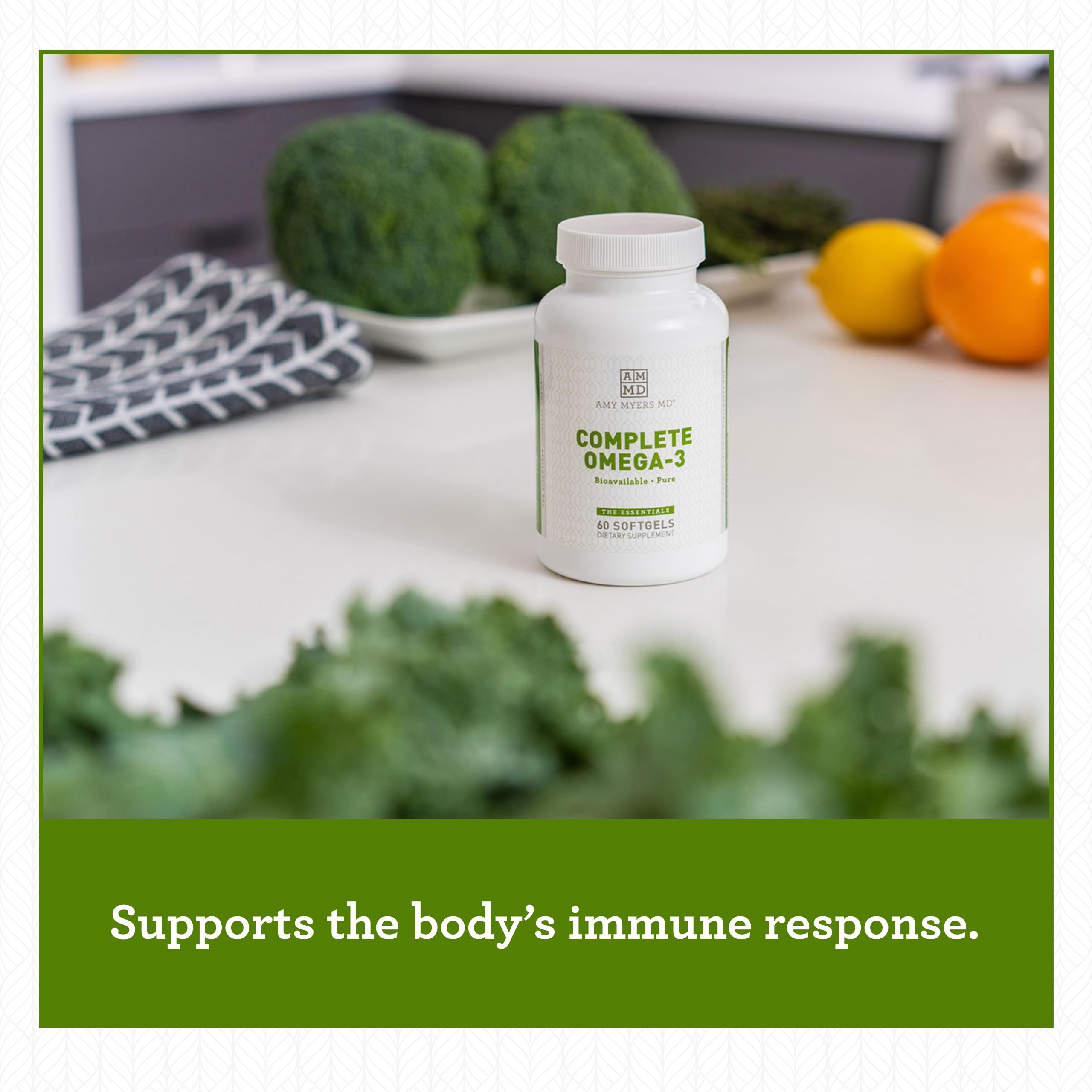 Amy Myers MD Complete Omega-3 Softgel “1000mg of EPA/DHA - 170% More Bioavailable Than Leading Fish Oil Supplements - Supports Healthy Inflammatory Response “ 60 Capsules, 2 Month Supply