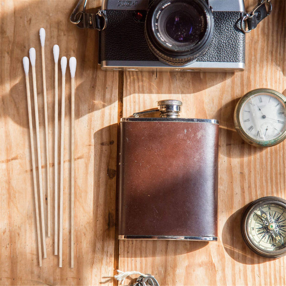 tifanso Cotton Swabs for Ears with Long Wooden Sticks 100 Count 6 Inches Cotton Tipped Swabs Wooden Cotton Swabs for Cleaning