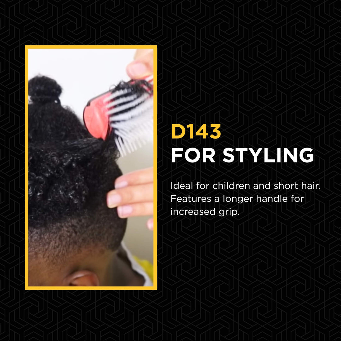 Denman Curly Hair Brush D143 - 5 Row Styling Mini Brush With Long Handle for Detangling, Separating, Shaping and Defining Curls and Smoothing Hair- For Women and Men