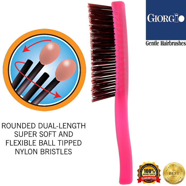 Giorgio NEON Collection 2 Hair Brush NEON Rapsberry
