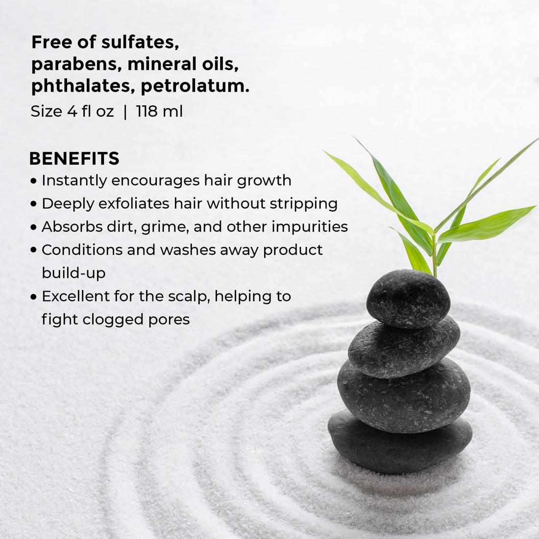 NAVY Dunes Black Clay and Charcoal Revitalizing Hair Mask for Dry Damaged Hair and Growth - Paraben-Free Detoxifying Clay Mask - 4 fl oz