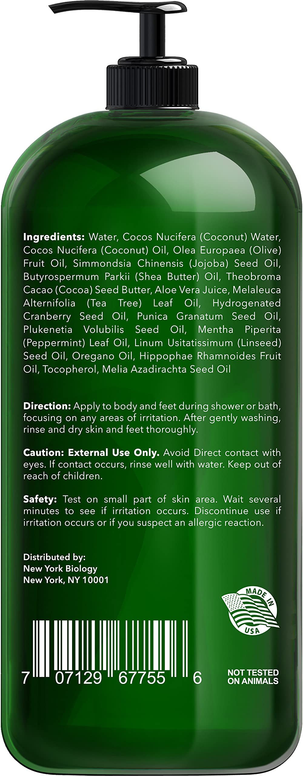 Antifungal Tea Tree Oil Body Wash - HUGE 16 OZ - 100% Pure & Natural - Extra Strength Professional Grade - Helps Soothe Toenail Fungus