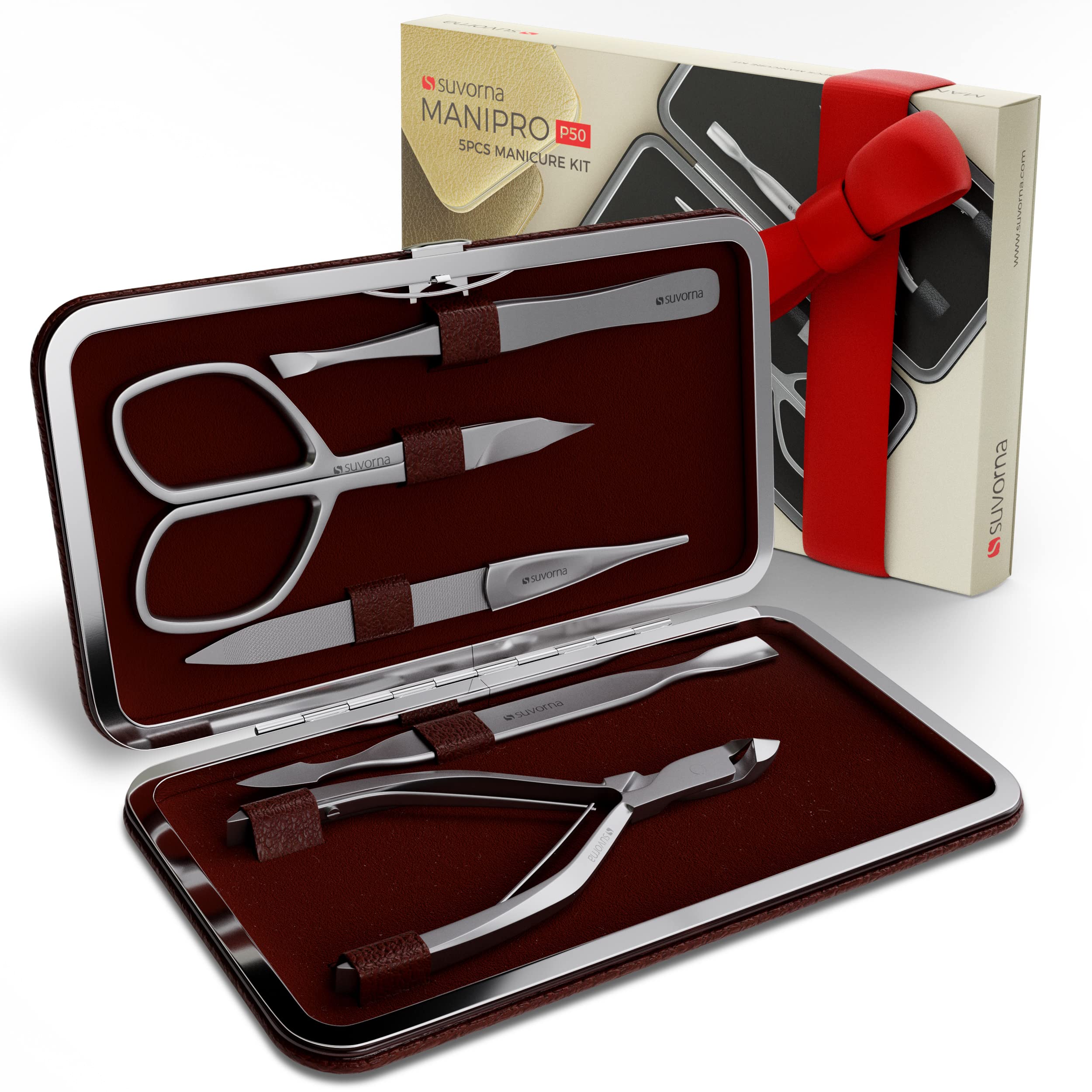 Ox Blood : Suvorna Manipro p50 Premium Manicure Kit 5 Pieces (Ox Blood)