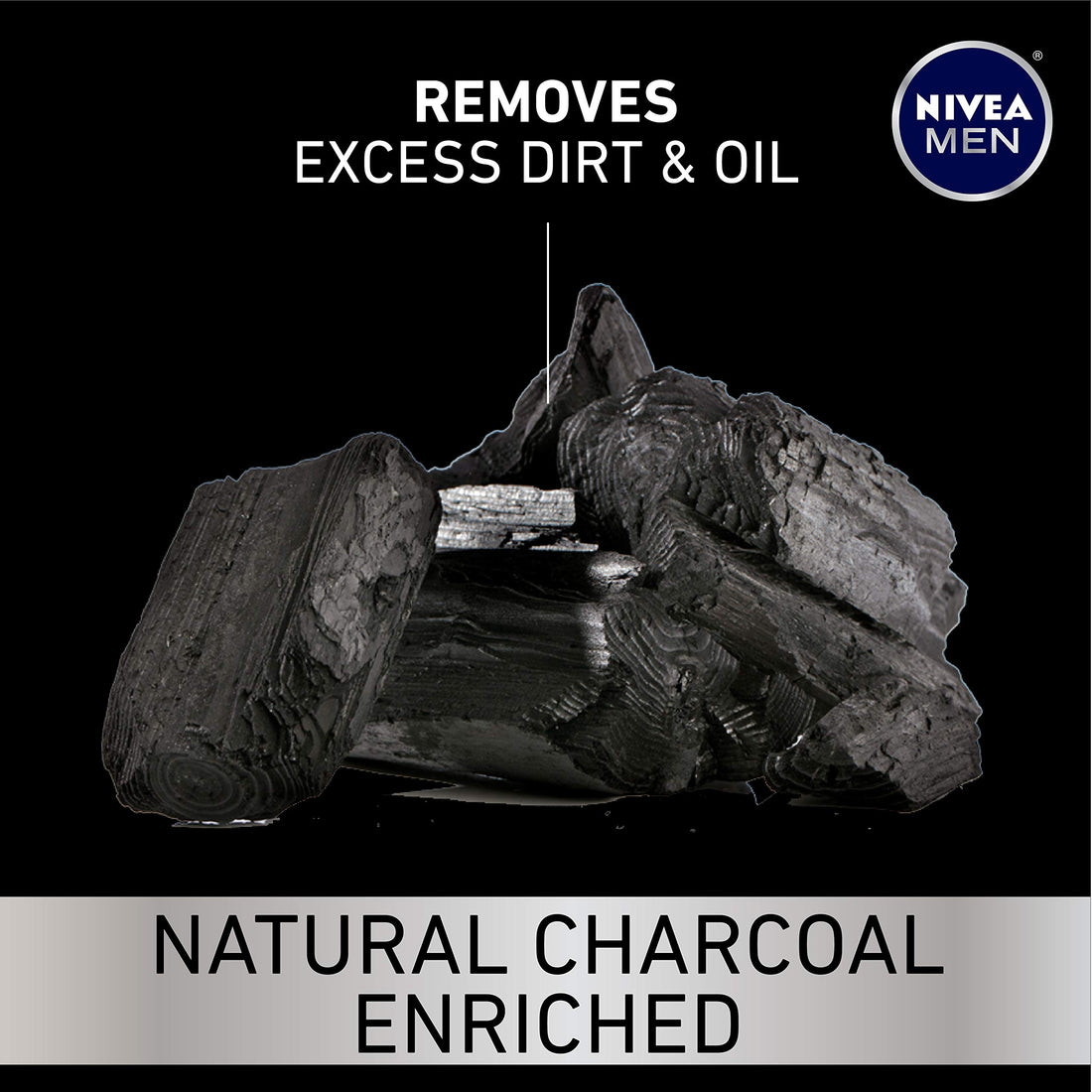 Nivea Men Deep Cleansing Beard and Face Wash, Natural Charcoal, 9.9 Fl Oz , Pack of 3