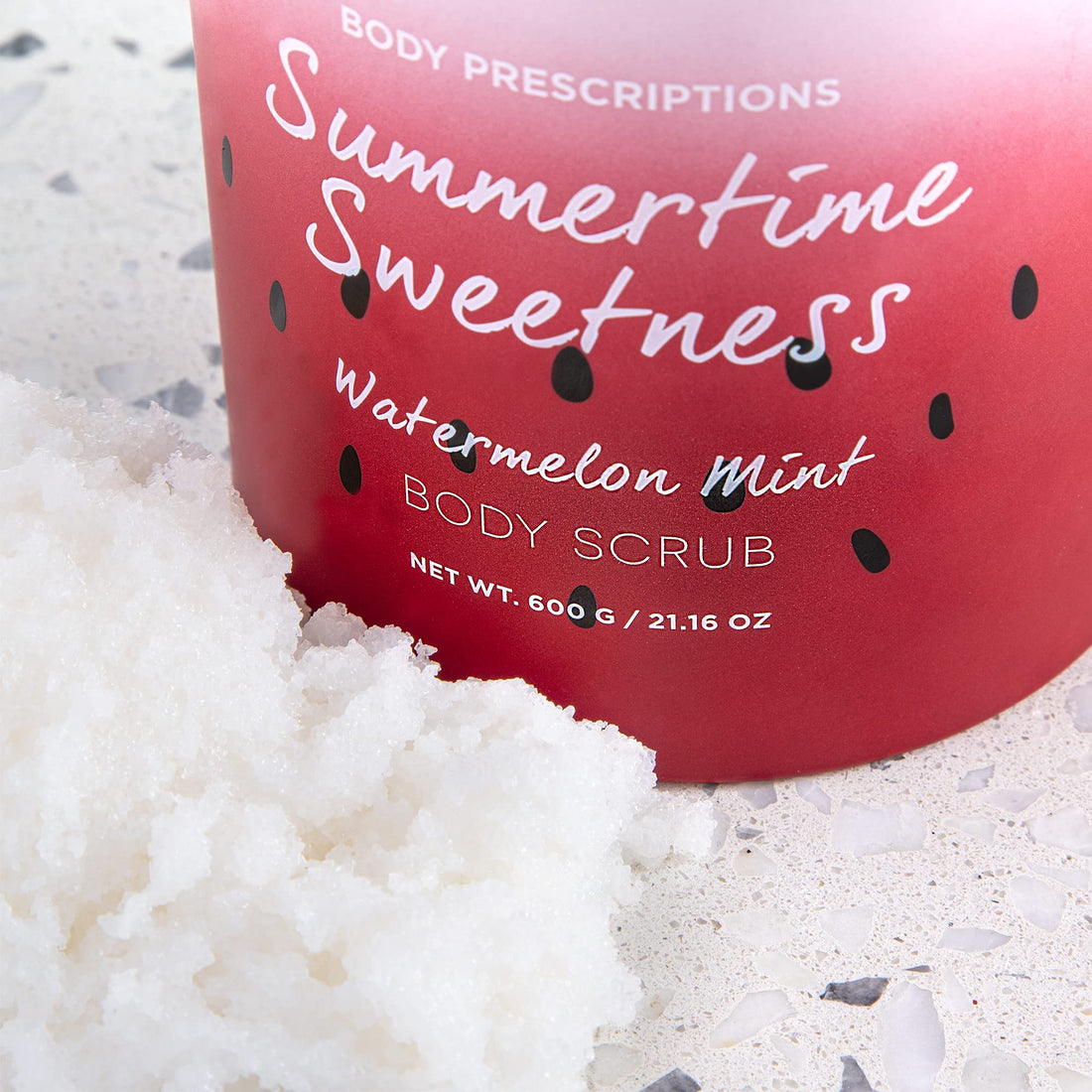 Body Prescriptions Summertime Sweetness Body Scrub, Exfoliating Body Wash, for Nourished and Ultra Smooth Skin, Cleanser Infused with Watermelon and Mint
