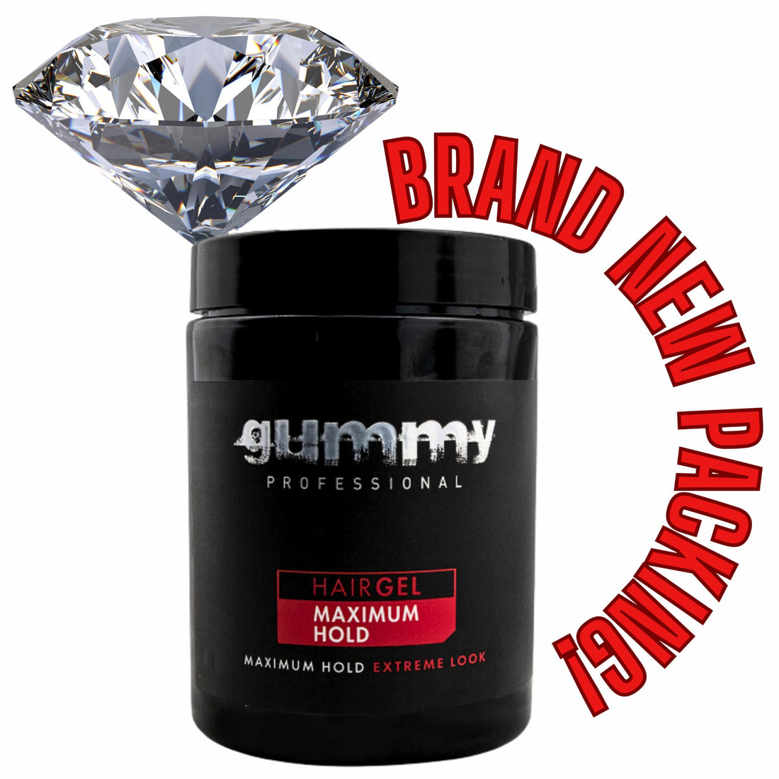 Gummy Hair Gel Maximum Hold & Extreme Look, Alcohol Free Hair Gel, 33,81 Fl Oz (Pack of 1) 1000 ml