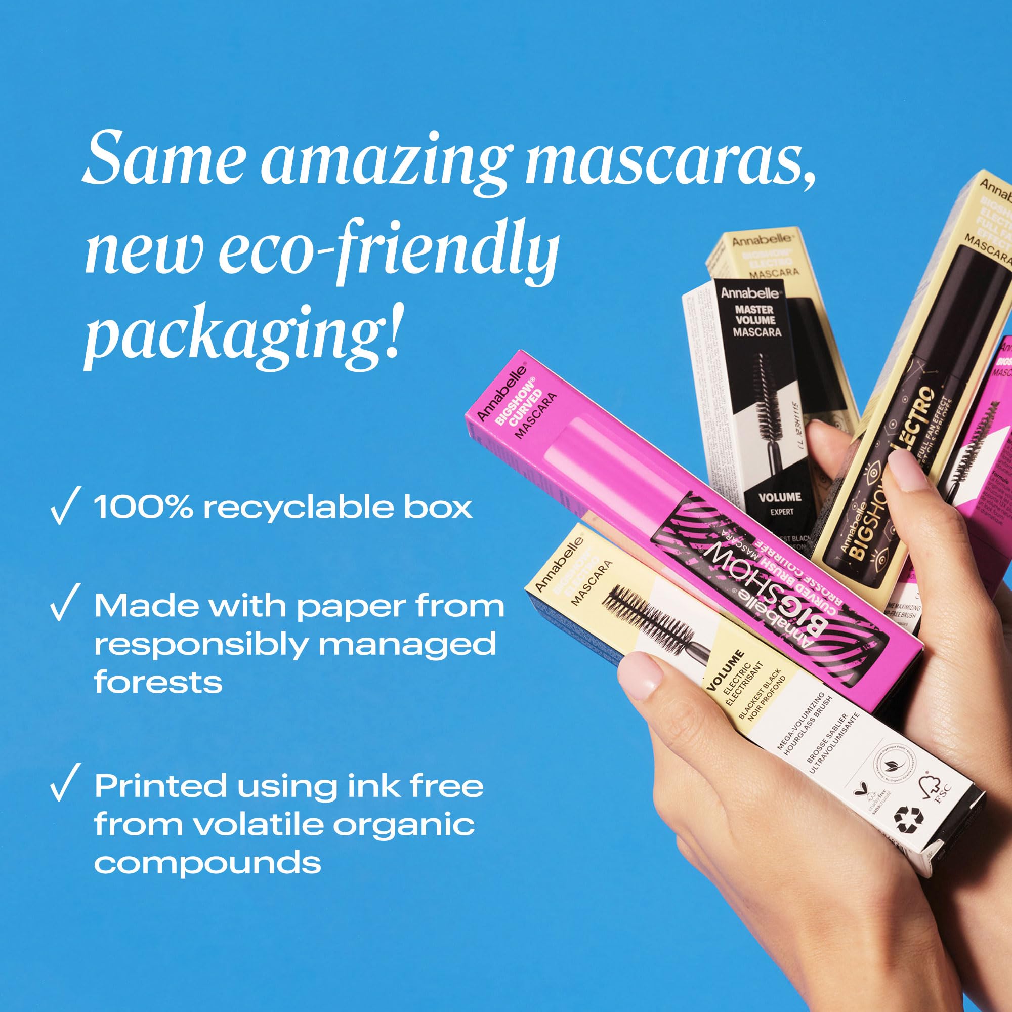 Annabelle Skinny Mascara, Black, Award-Winning Mascara, New Eco-Friendly Packaging, Ultimate Length & Definition, Microscopic & Ultra-Precise Brush, Hypoallergenic, 0.13 fl oz