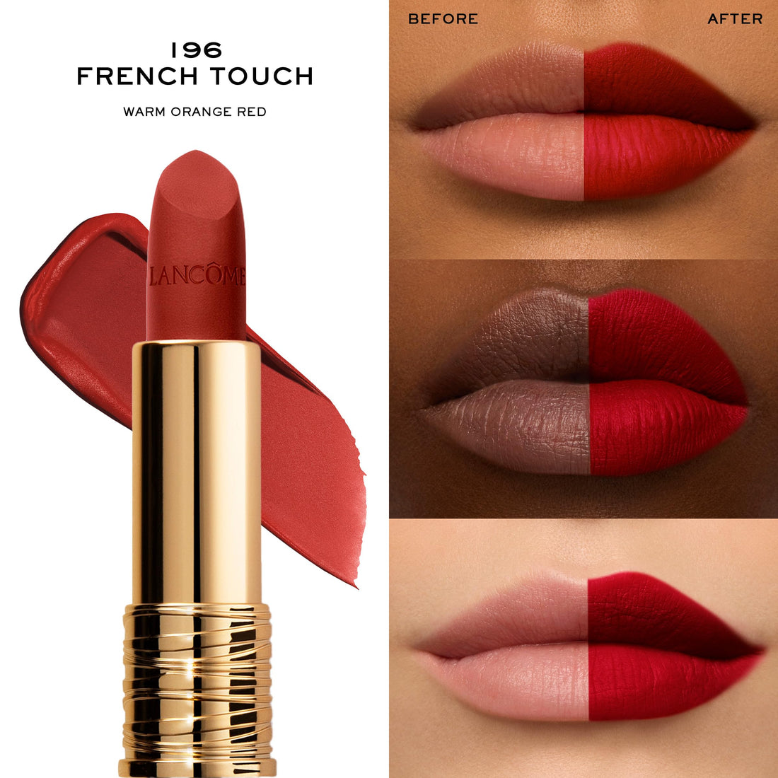 Lancôme L'Absolu Rouge Drama Matte Lipstick - Bold Matte Finish - Lasting Comfort & Hydration - 196 French Touch