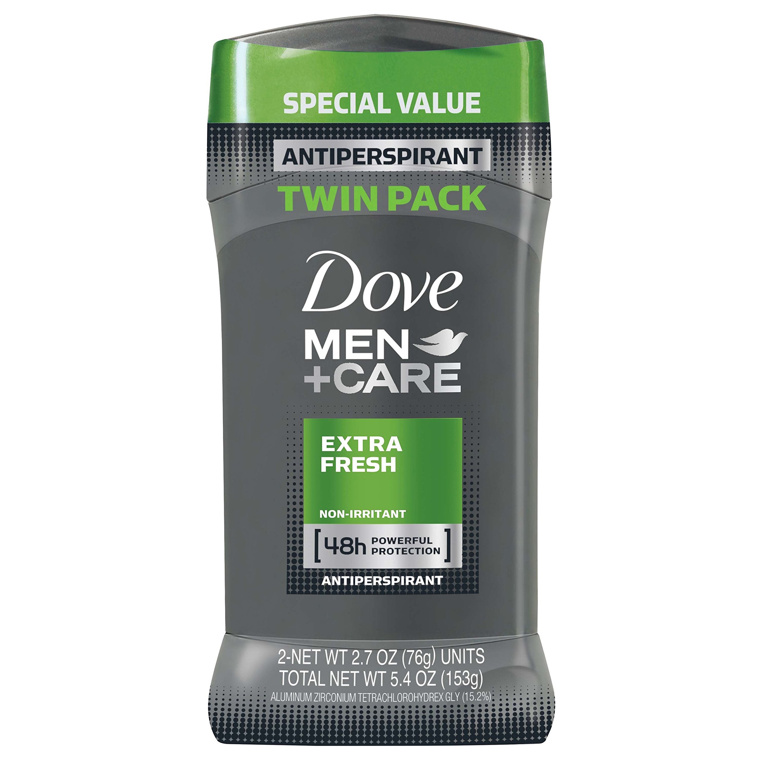 Dove Men+Care Antiperspirant Stick Extra Fresh 2.7 oz, Twin Pack